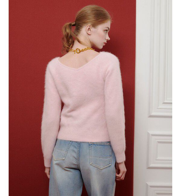 LOULOU WILLOUGHBY「【LOULOU WILLOUGHBY】カシミヤブレンドファー加工プルオーバー」|ニット・セーター|