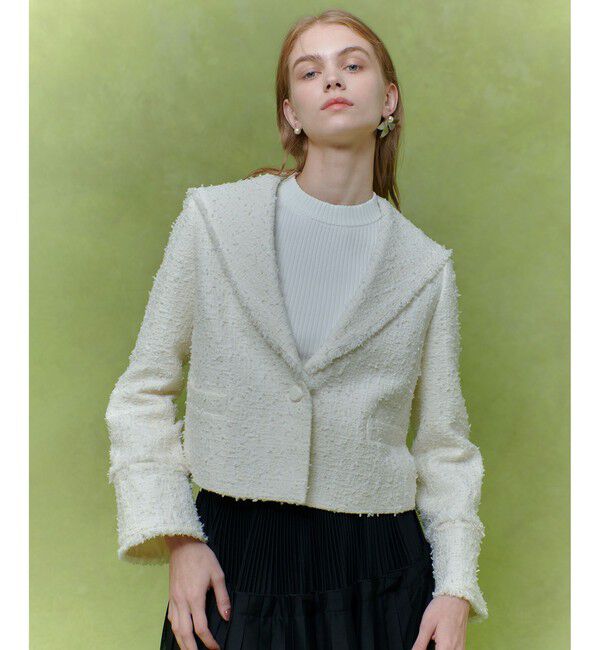 LOULOU WILLOUGHBY「【LOULOU WILLOUGHBY】ファンシーツイードセーラージャケット」|テーラードジャケット|