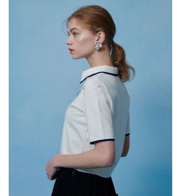LOULOU WILLOUGHBY「【LOULOU WILLOUGHBY】CHERRY ビジューポロ」|ポロシャツ|