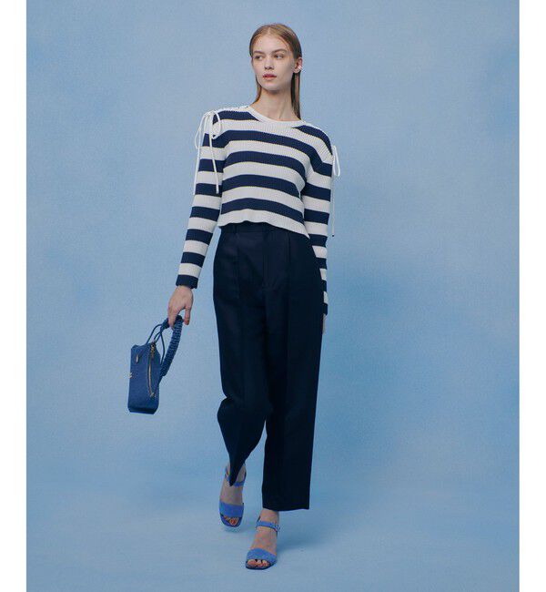 LOULOU WILLOUGHBY「【LOULOU WILLOUGHBY】レースアップショルダープルオーバー」|ニット・セーター|