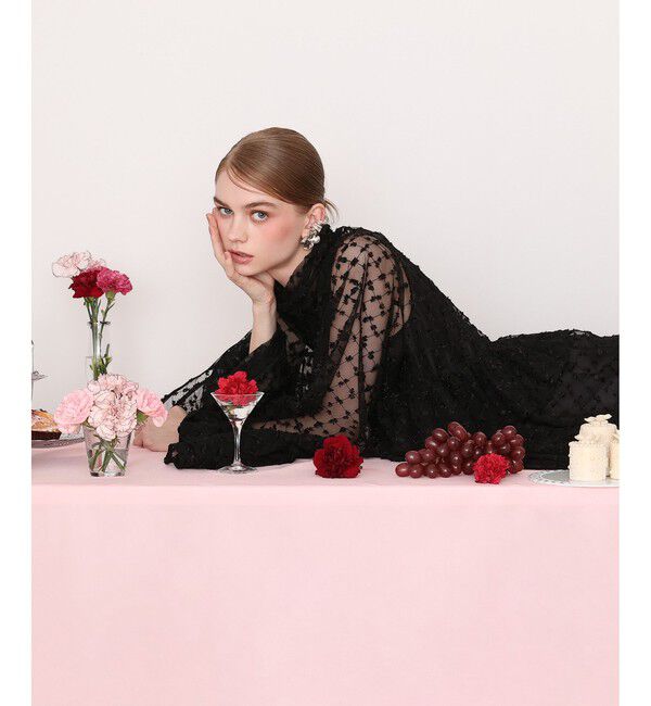 LOULOU WILLOUGHBY「チュールレースラッフルミニワンピース」|チュニック|