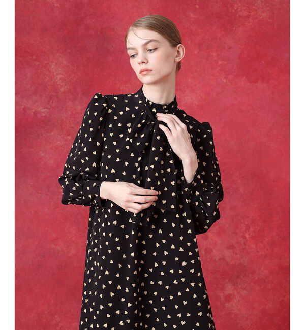 LOULOU WILLOUGHBY「WEB限定 デシンハートワンピース」|ワンピース|ブラック