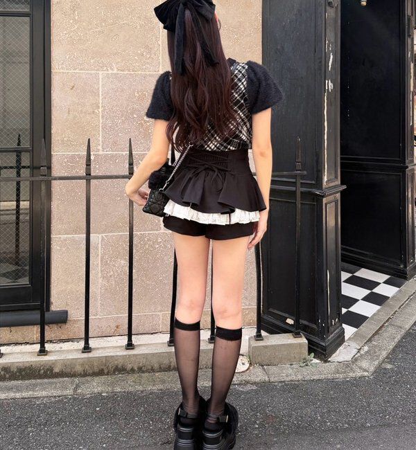 one after another NICE CLAUP「バックレースアップ/サイド釦レイヤードスカパン【SMサイズ展開】」|スカート|
