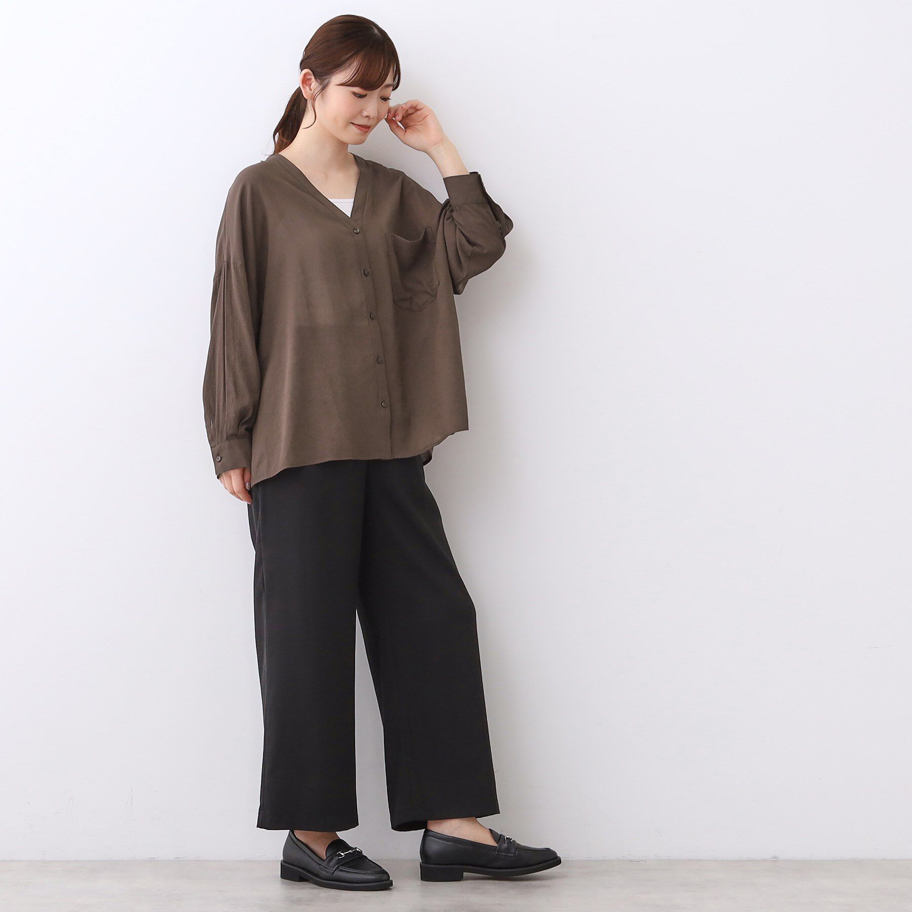 Reflect「【体型カバー】シャツ風カーディガン」|シャツ・ブラウス|