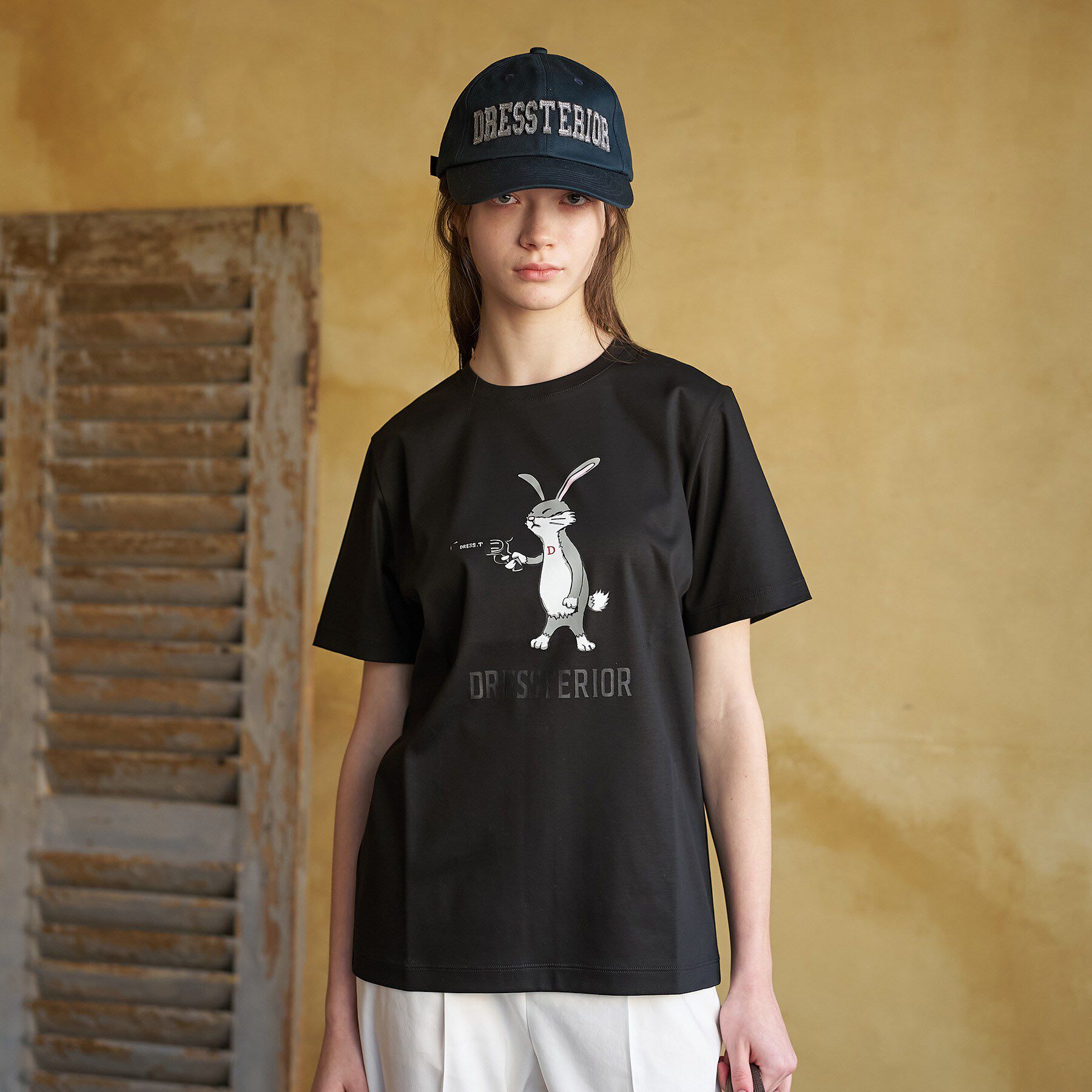 DRESSTERIOR「【接触冷感／抗菌防臭／消臭】アイスクリアコットン ピストルラビットT」|Tシャツ・カットソー|