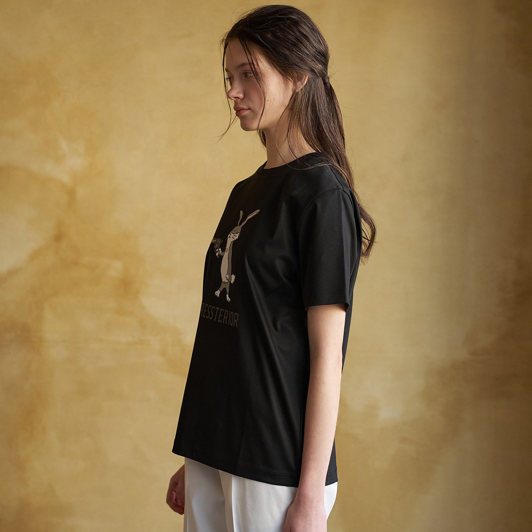 DRESSTERIOR「【接触冷感／抗菌防臭／消臭】アイスクリアコットン ピストルラビットT」|Tシャツ・カットソー|