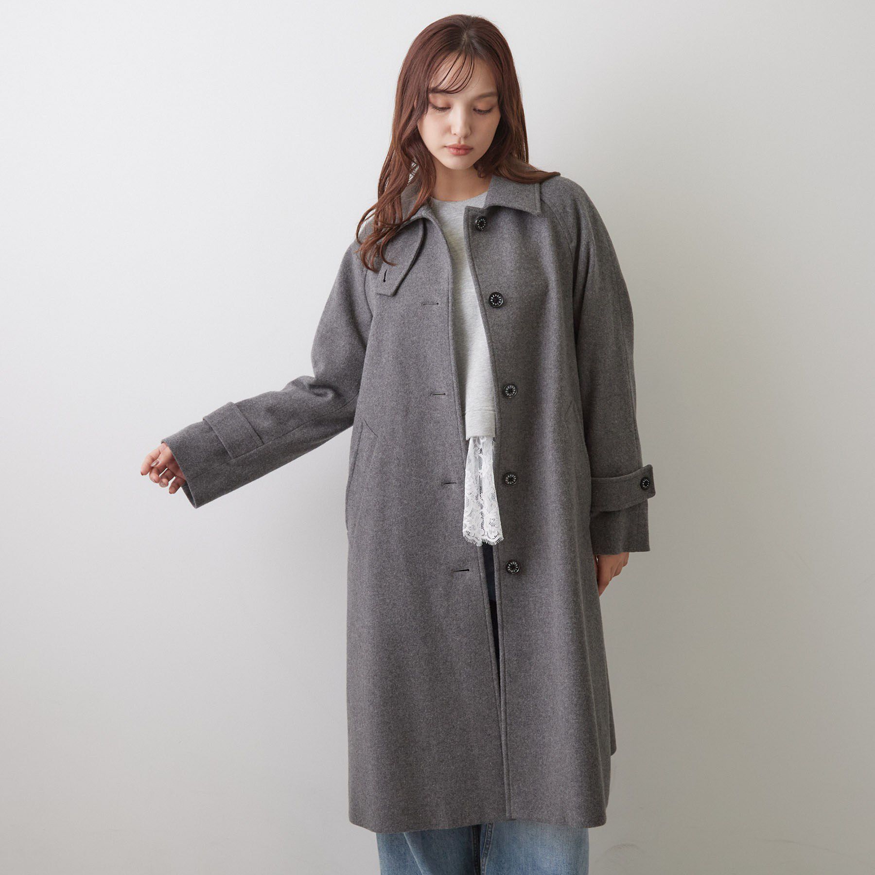 DRESSTERIOR「【名品/Aライン】スーパー110sウールステンカラーコート」|ステンカラーコート|