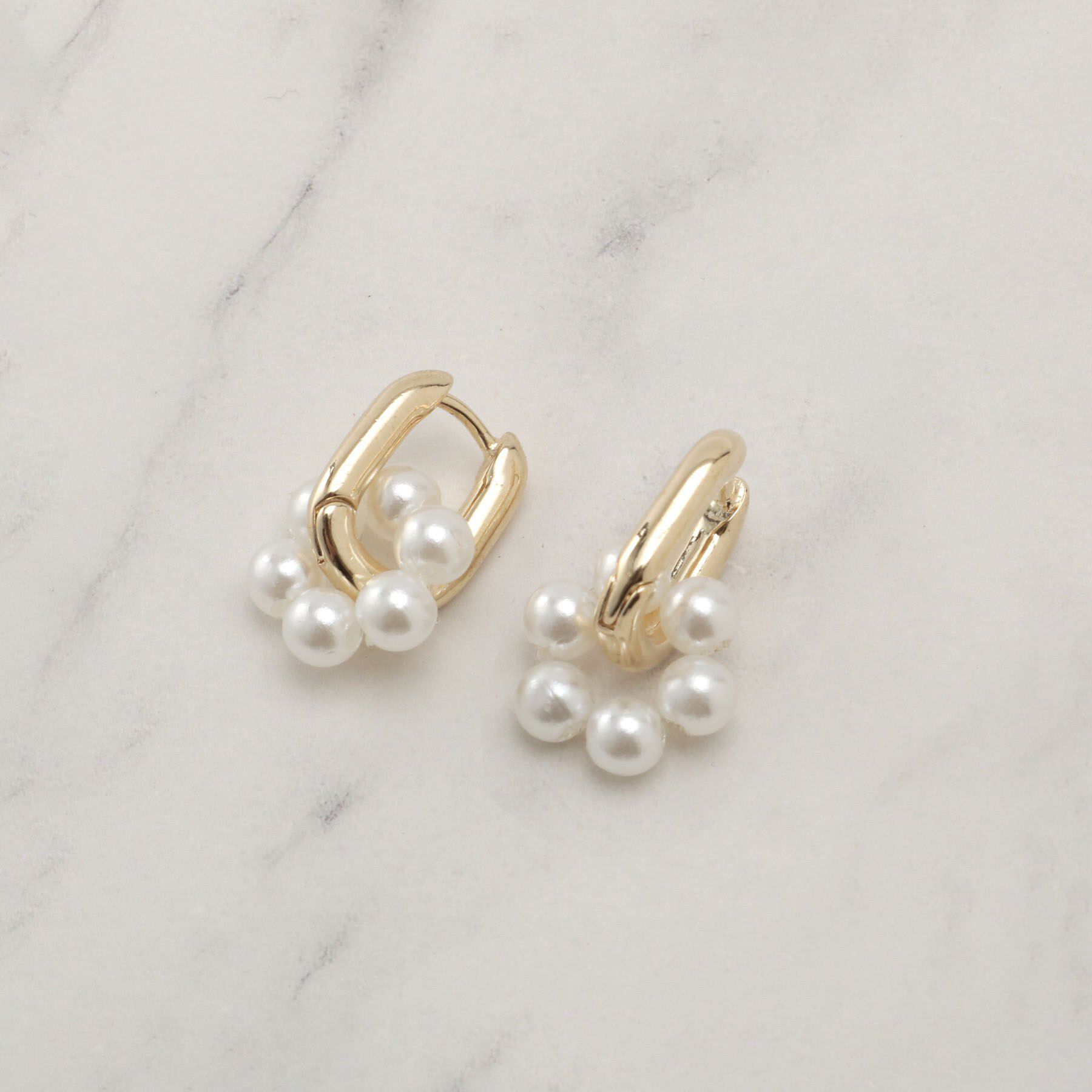 grove「メタル＆パール調2wayフープピアス」|ピアス|