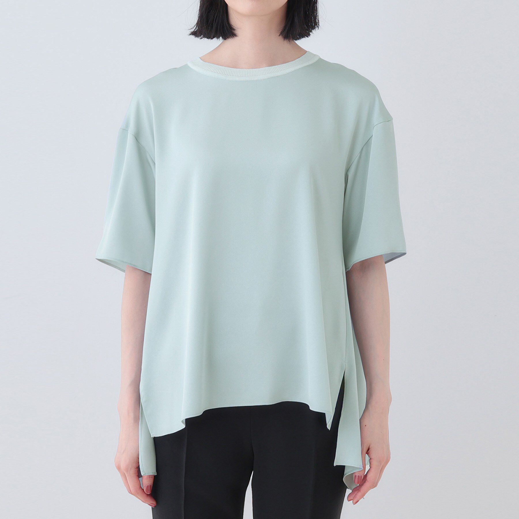INDIVI「【バックシャン】デザインTブラウス」|Tシャツ・カットソー|