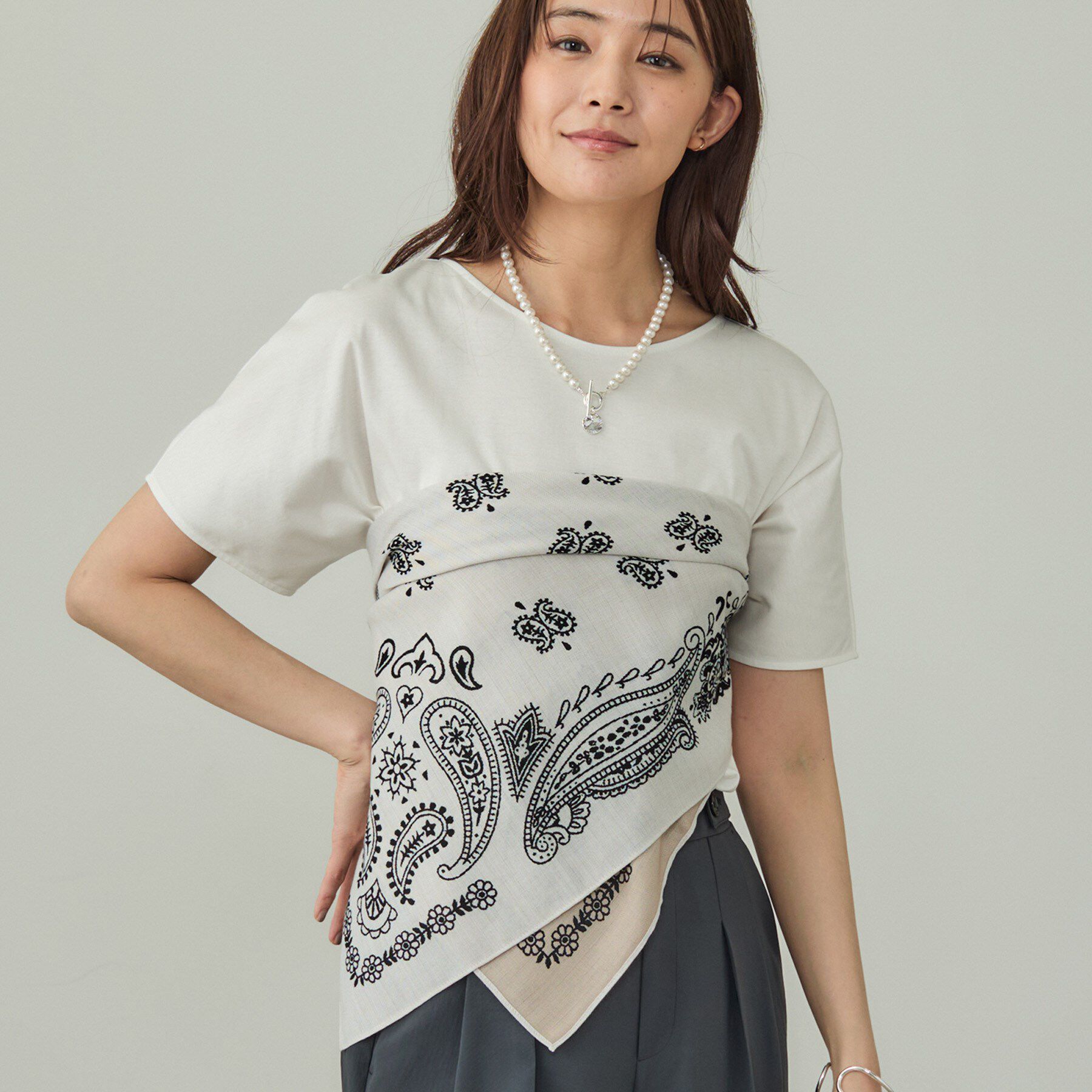INDIVI「【インナーとしても活躍！】シンプルTシャツ」|Tシャツ・カットソー|
