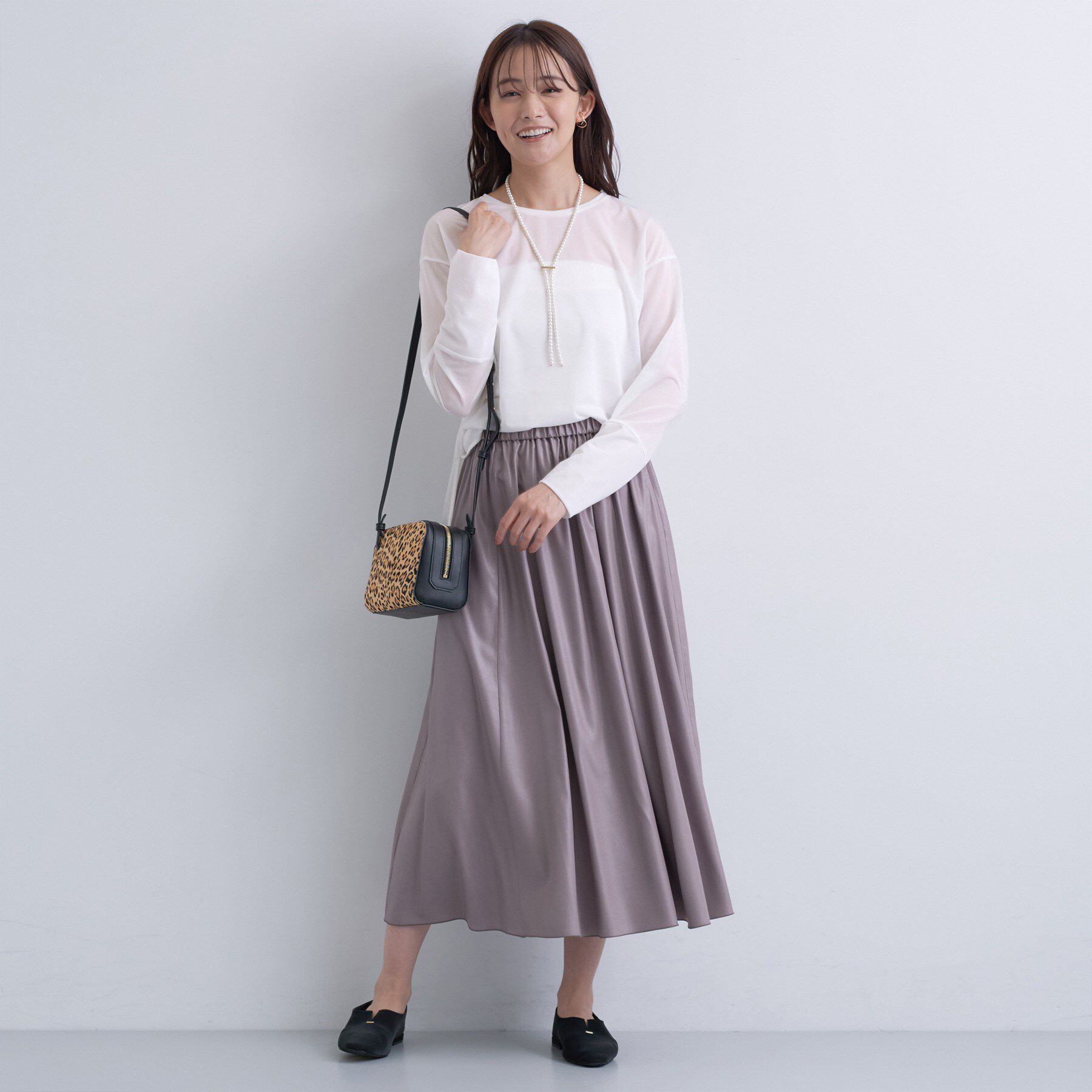 INDIVI「ストレッチシアーロングTシャツ」|Tシャツ・カットソー|