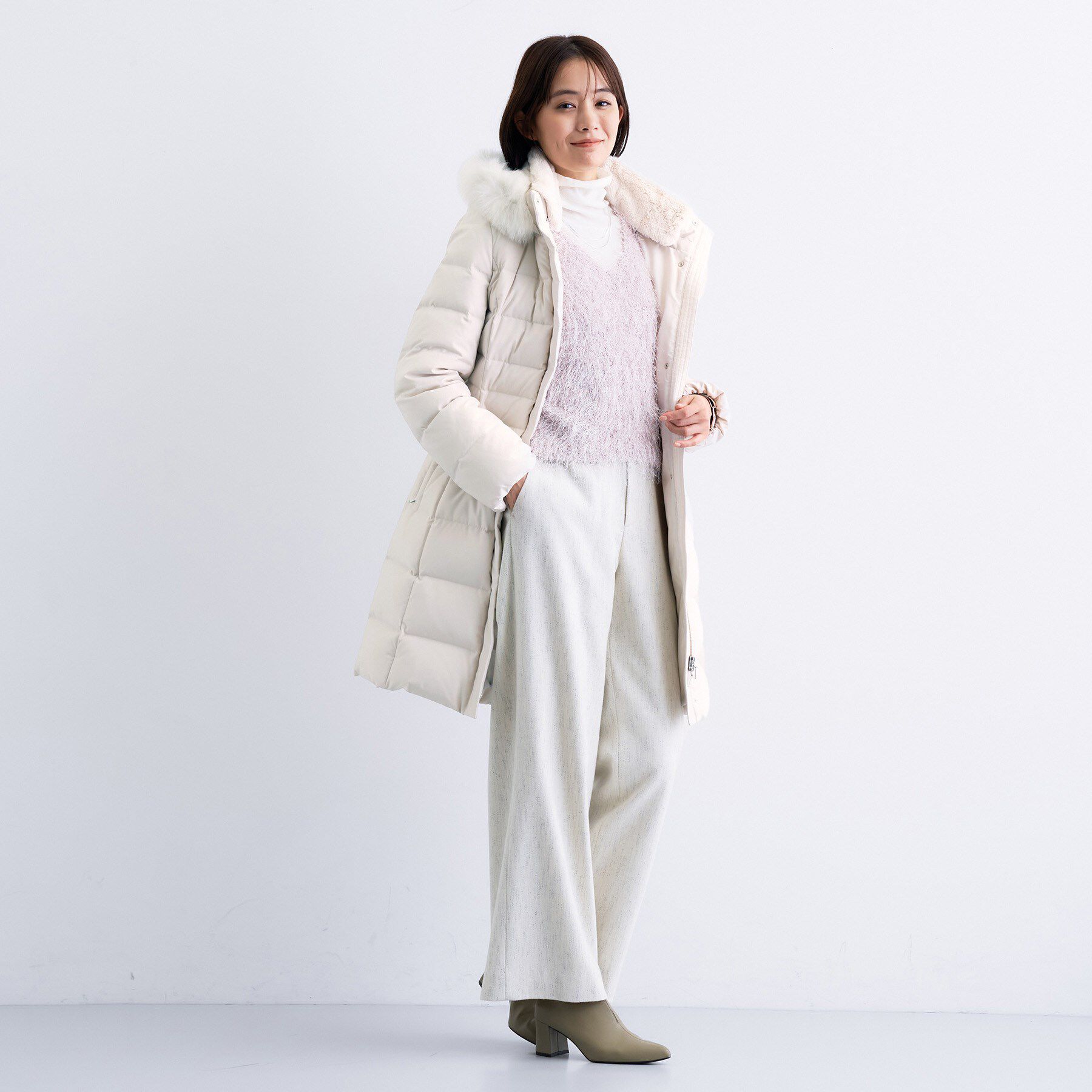 INDIVI「【名品／撥水／抗菌防臭】ロング丈リサイクルダウンコート」|ダウン|