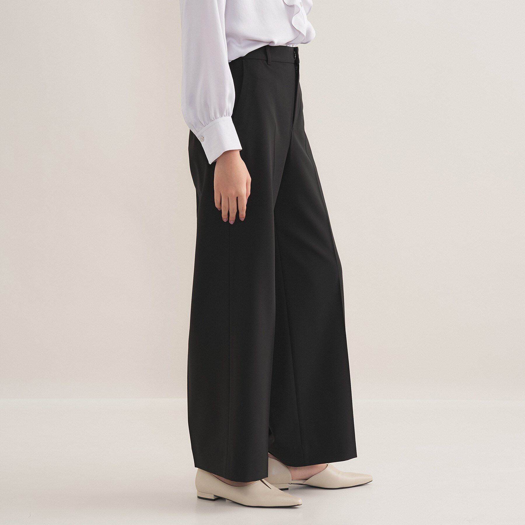 INDIVI「【通勤スーツ／洗える】ストレッチワイドパンツ」|スーツ|