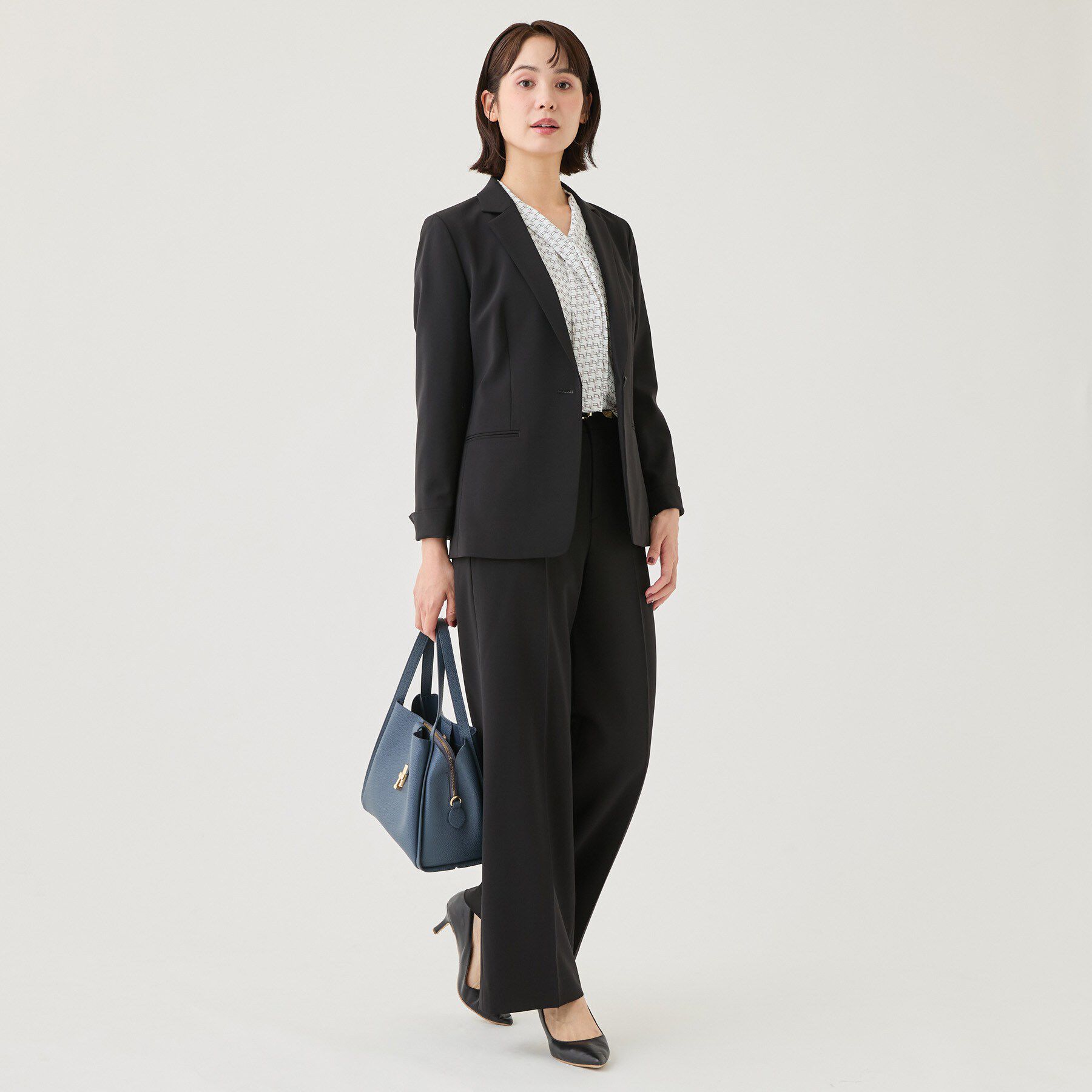 INDIVI「【通勤スーツ／洗える】ストレッチワイドパンツ」|スーツ|