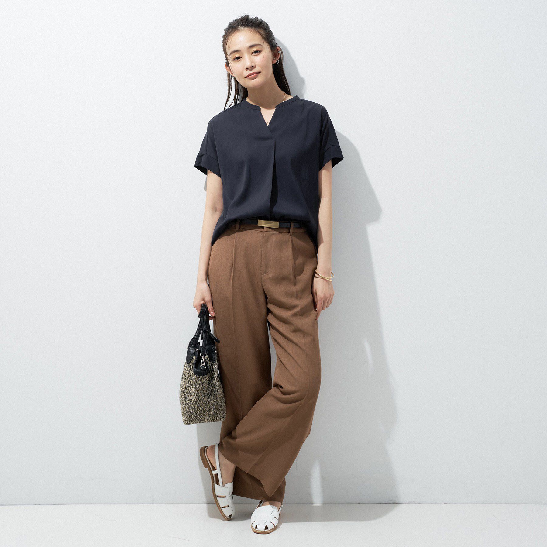 INDIVI「【洗える／SETUP可能】スキッパーブラウス」|シャツ・ブラウス|