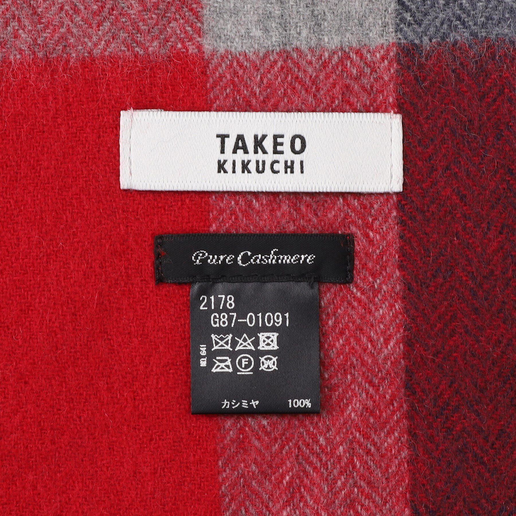 TAKEO KIKUCHI「【カシミヤ100%】チェック カシミヤマフラー」|ストール|