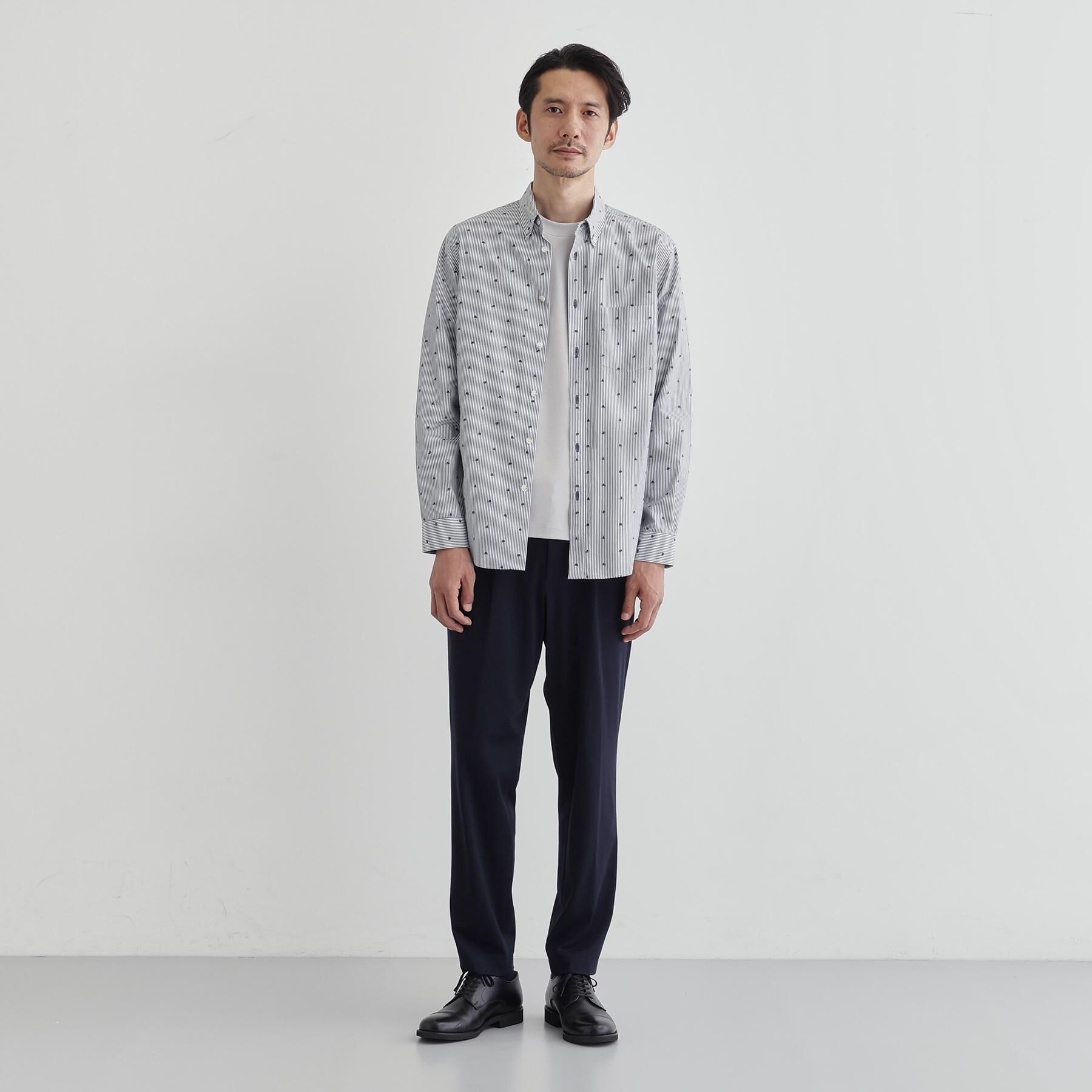 TAKEO KIKUCHI「ハットモチーフ ジャカード ストライプ シャツ」|シャツ・ブラウス|
