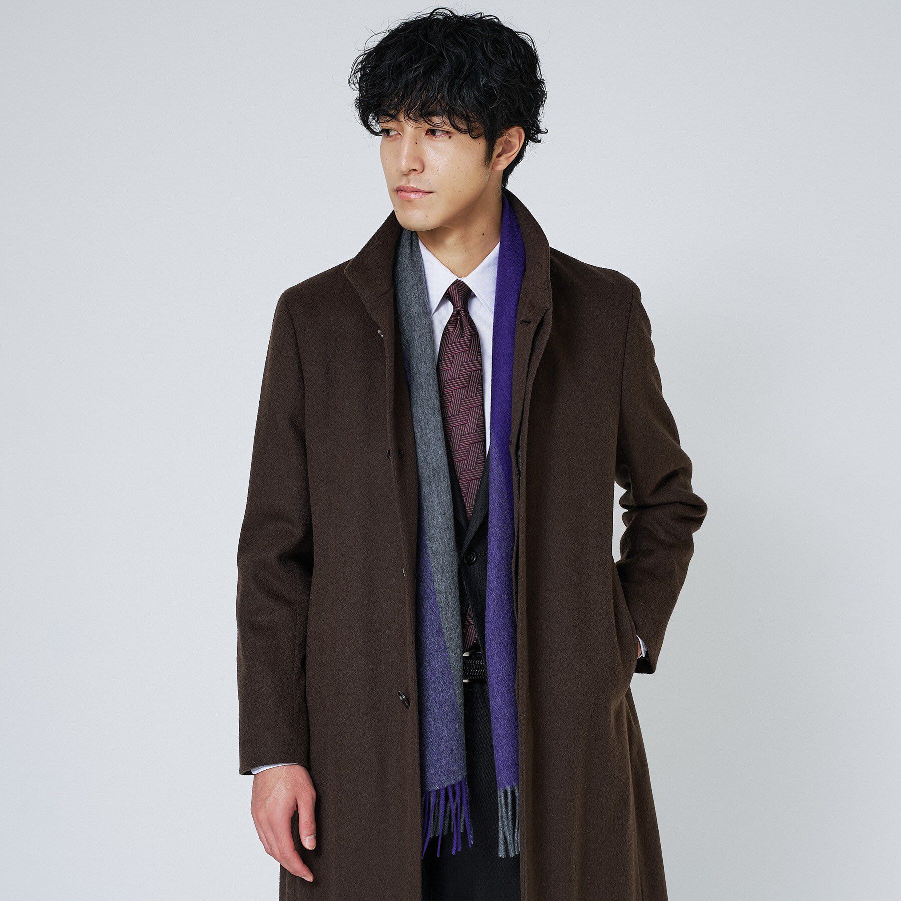 TAKEO KIKUCHI「【カシミヤ】4ブロックス　パネルマフラー」|ストール|