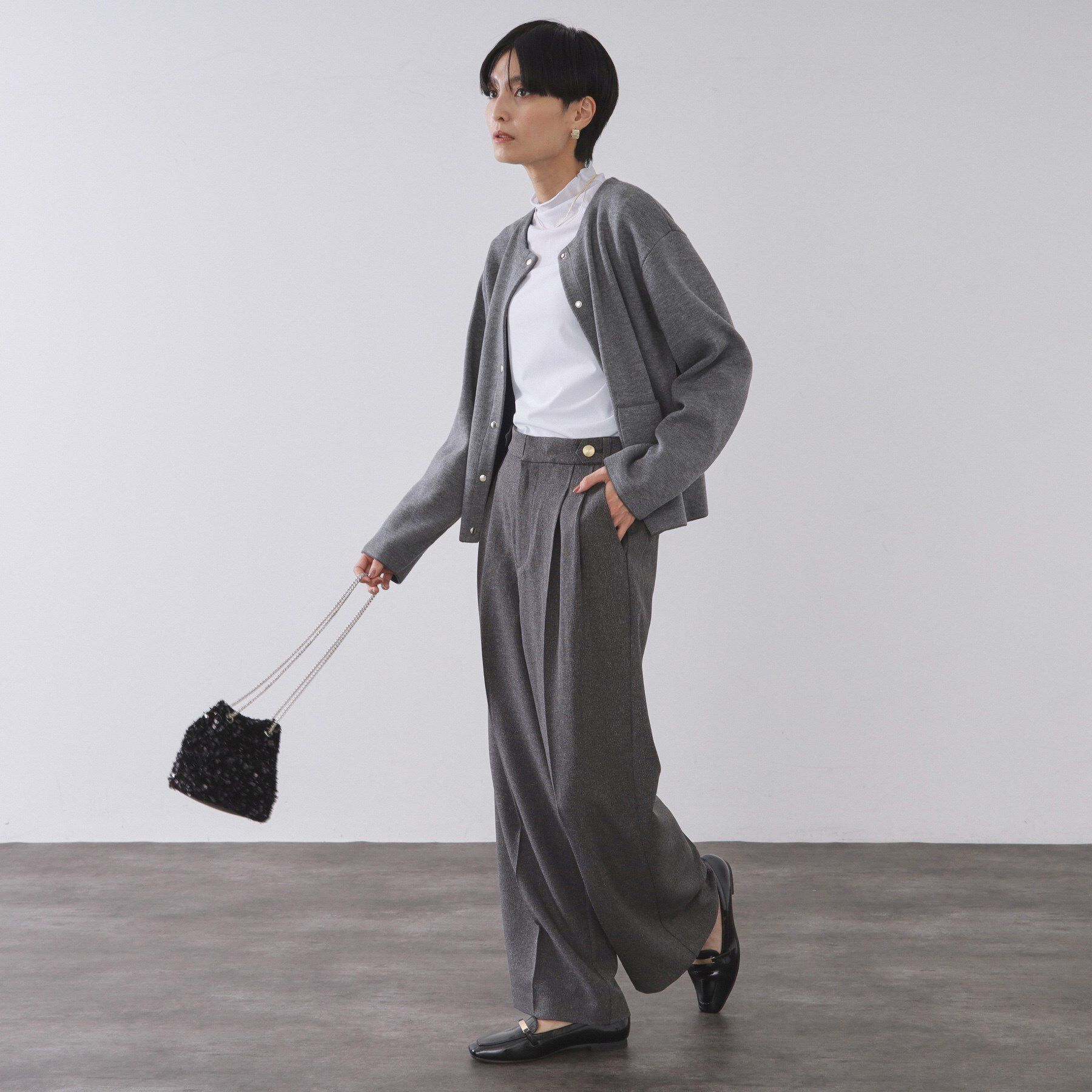 OPAQUE.CLIP「シアーハイネックトップス【洗濯機OK】」|Tシャツ・カットソー|