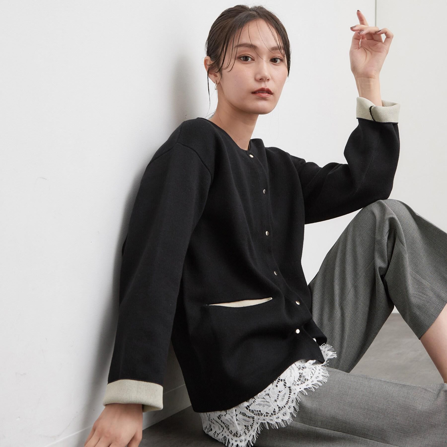 OPAQUE.CLIP「裾レースドッキングカットソー【洗濯機OK】」|Tシャツ・カットソー|