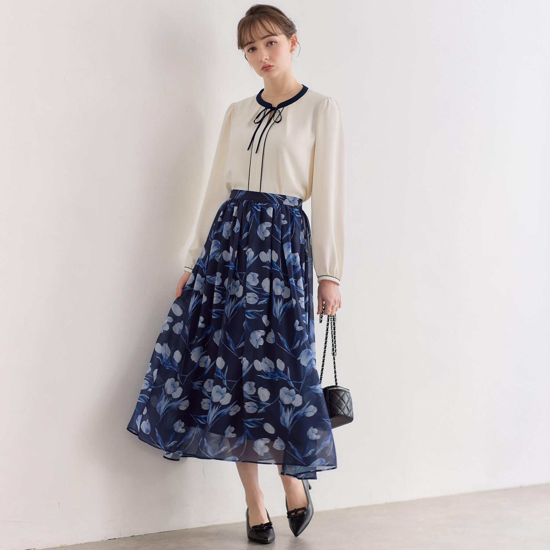 Couture broach「【洗える】チューリップ柄スカート」|スカート|