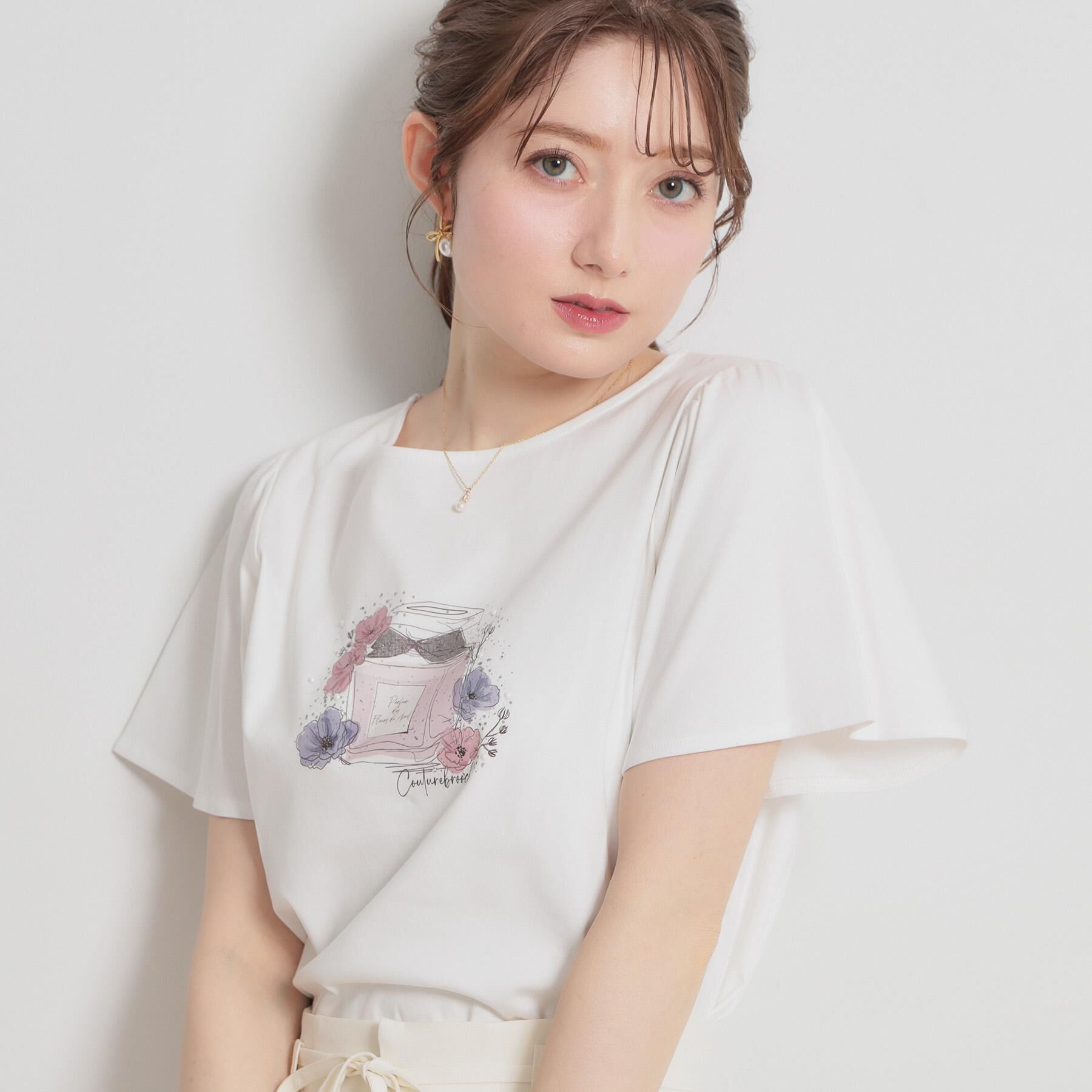 Couture broach「【接触冷感・UVカット】パフュームプリントTシャツ」|Tシャツ・カットソー|