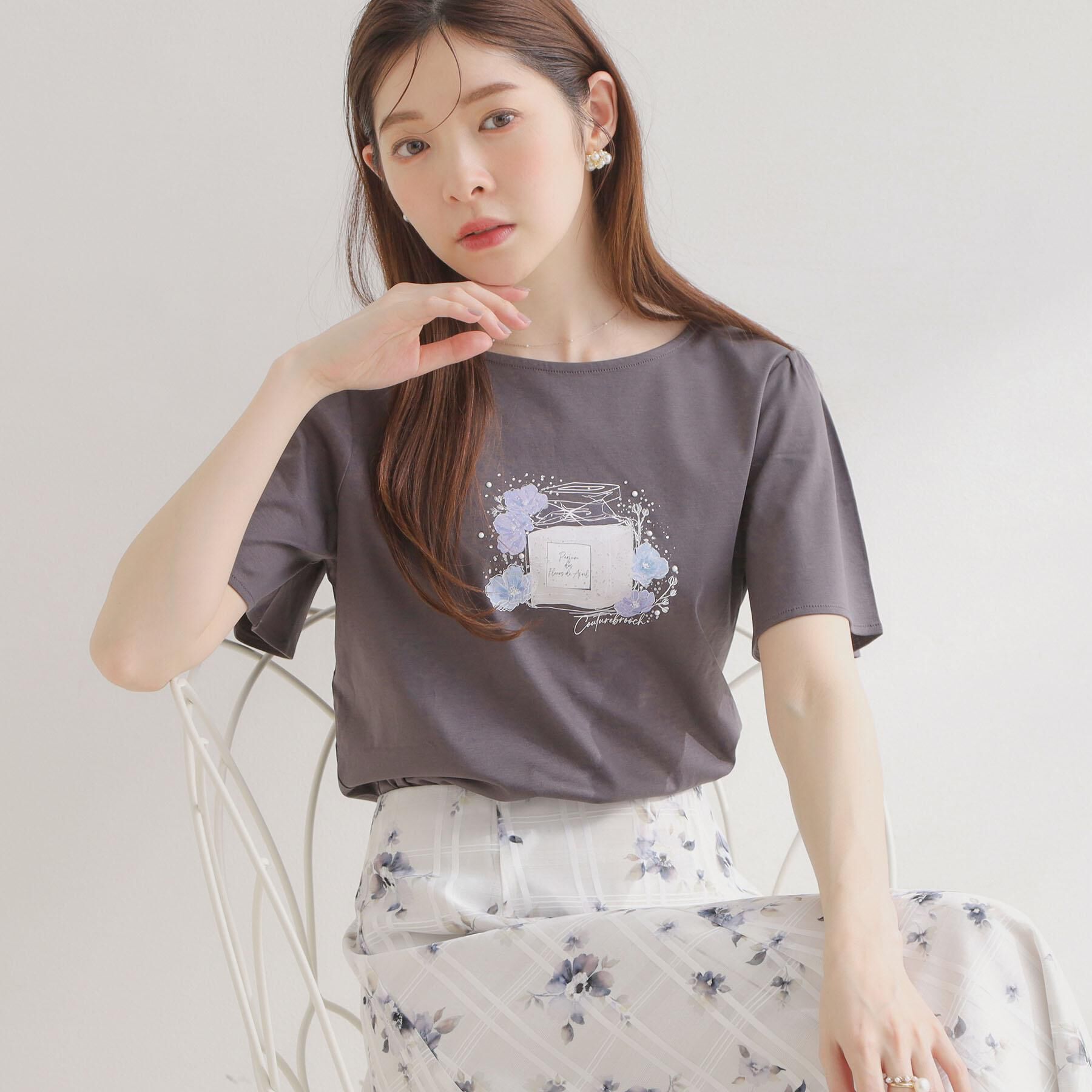 Couture broach「【接触冷感・UVカット】パフュームプリントTシャツ」|Tシャツ・カットソー|