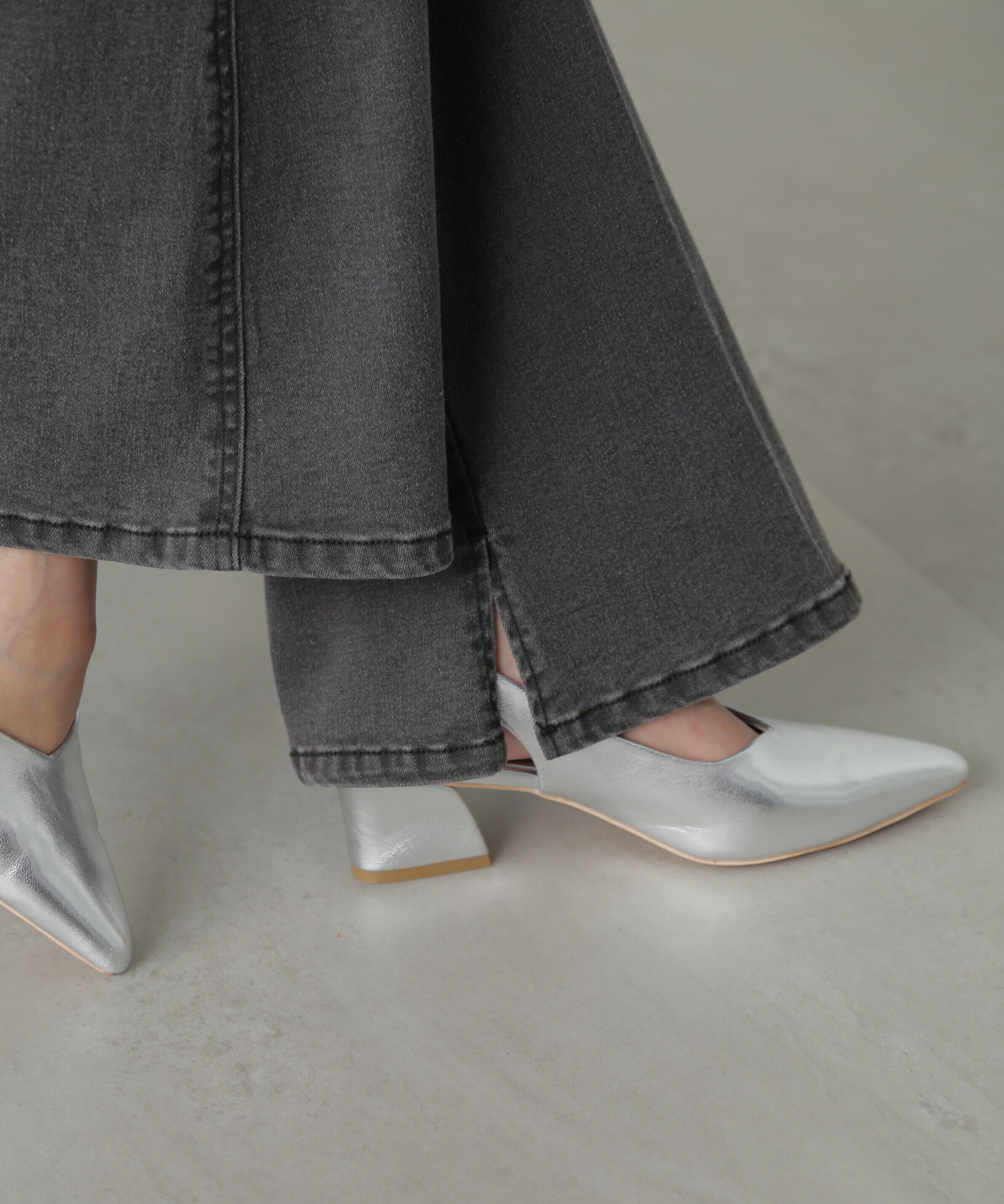  「[低身長サイズ/Sシリーズ]内スリットベルボトムデニムパンツ」|その他|
