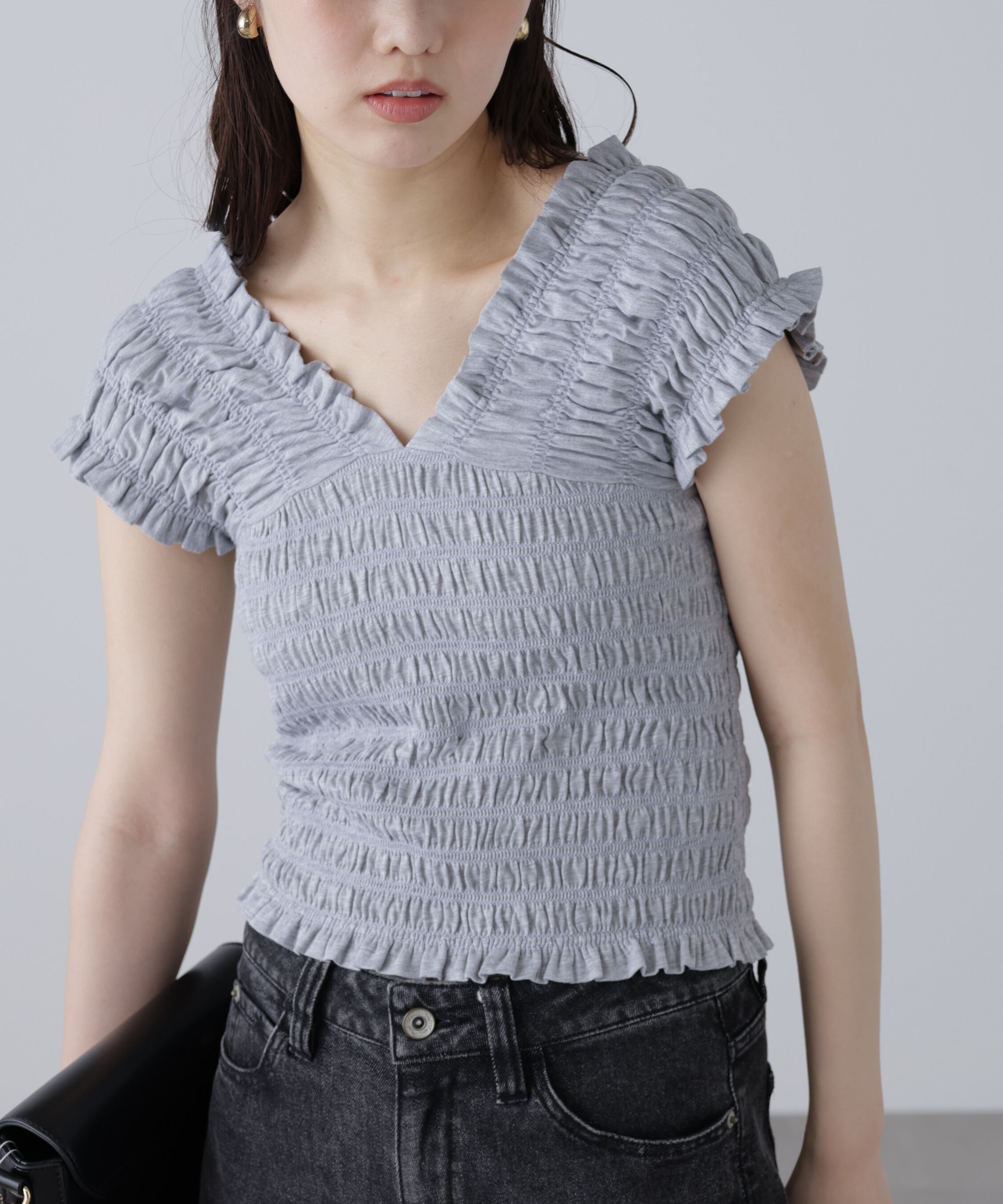  「2wayシャーリングオフショルカットソー」|Tシャツ・カットソー|
