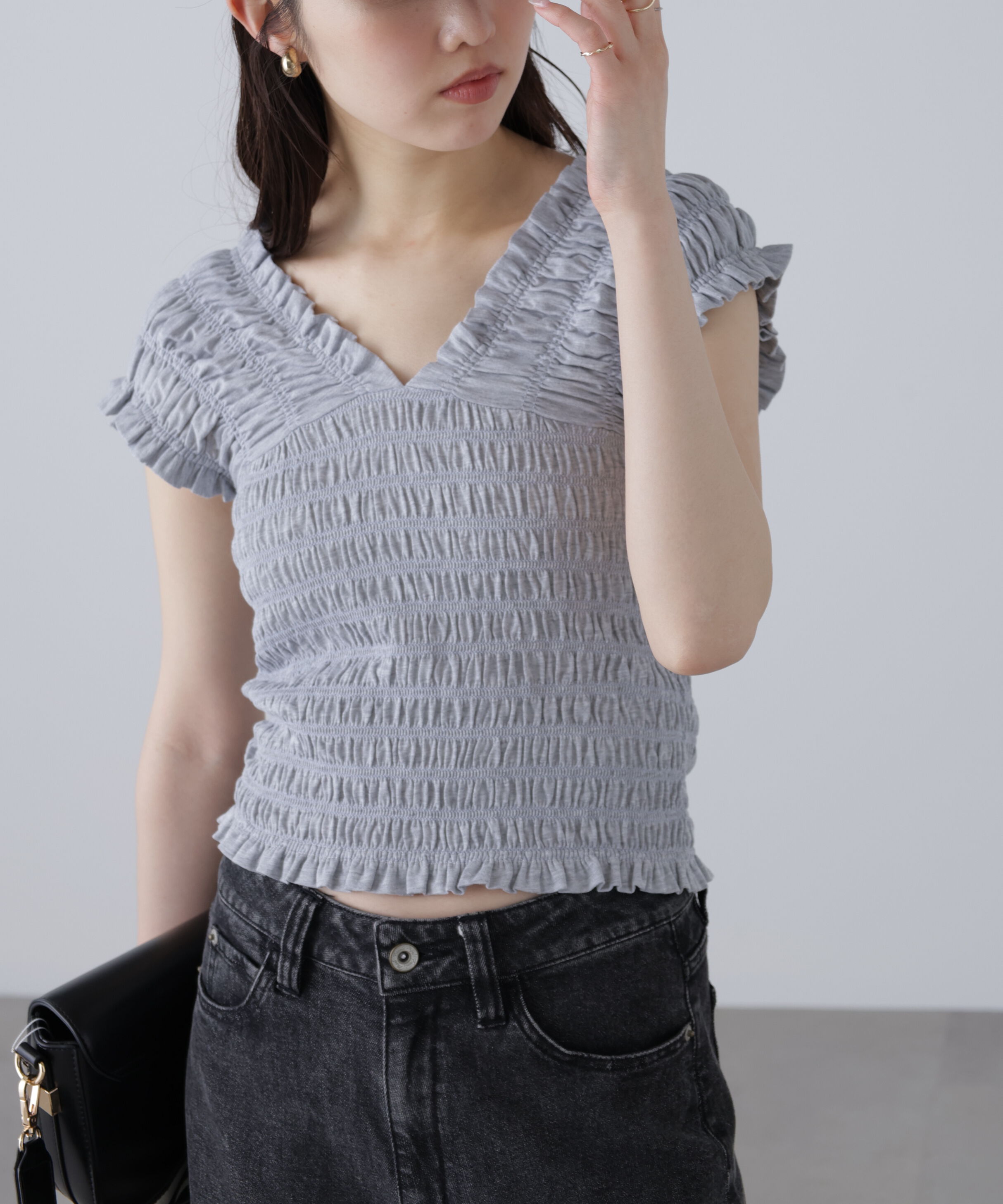  「2wayシャーリングオフショルカットソー」|Tシャツ・カットソー|