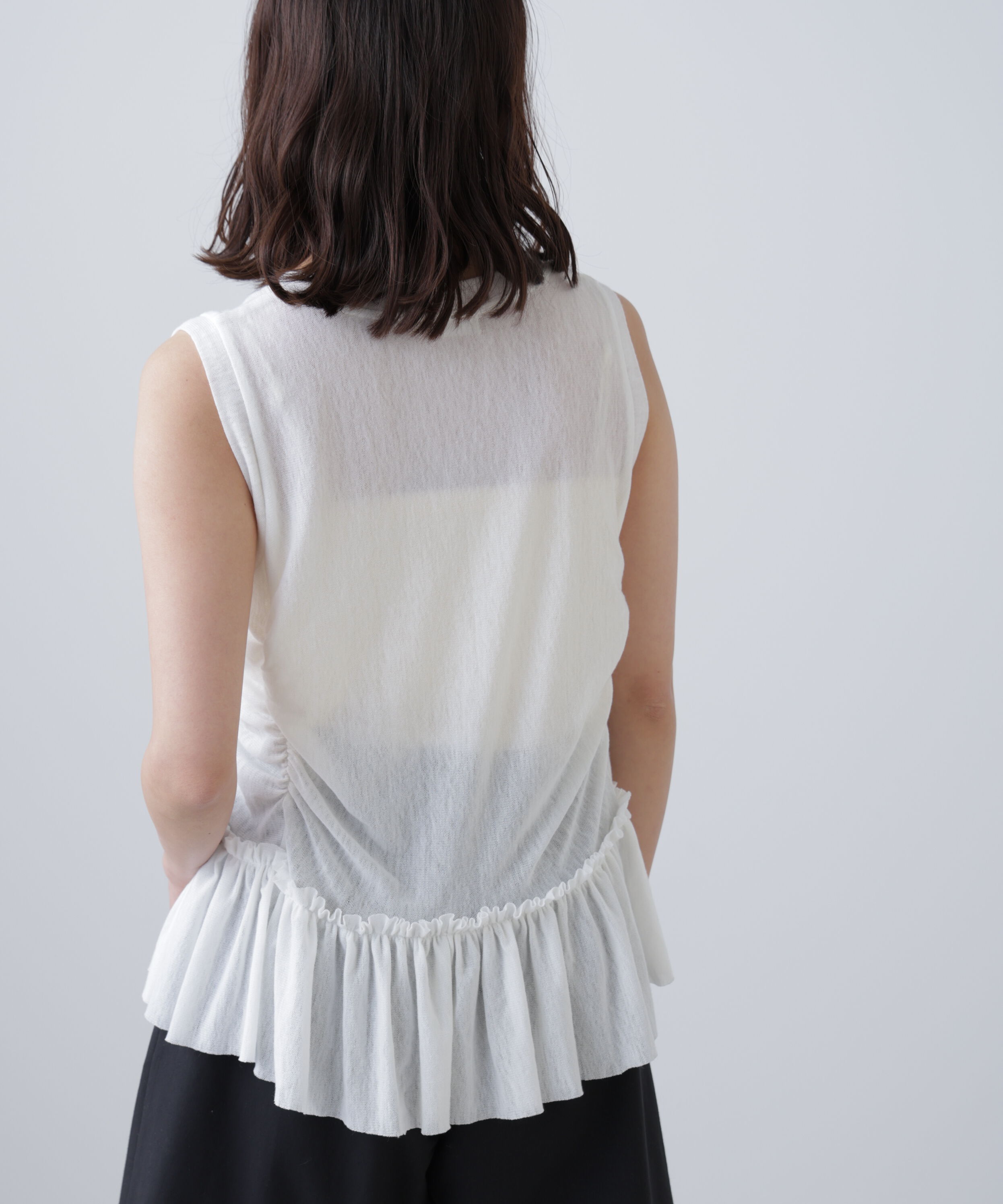  「シアーフリルタンクトップ」|Tシャツ・カットソー|