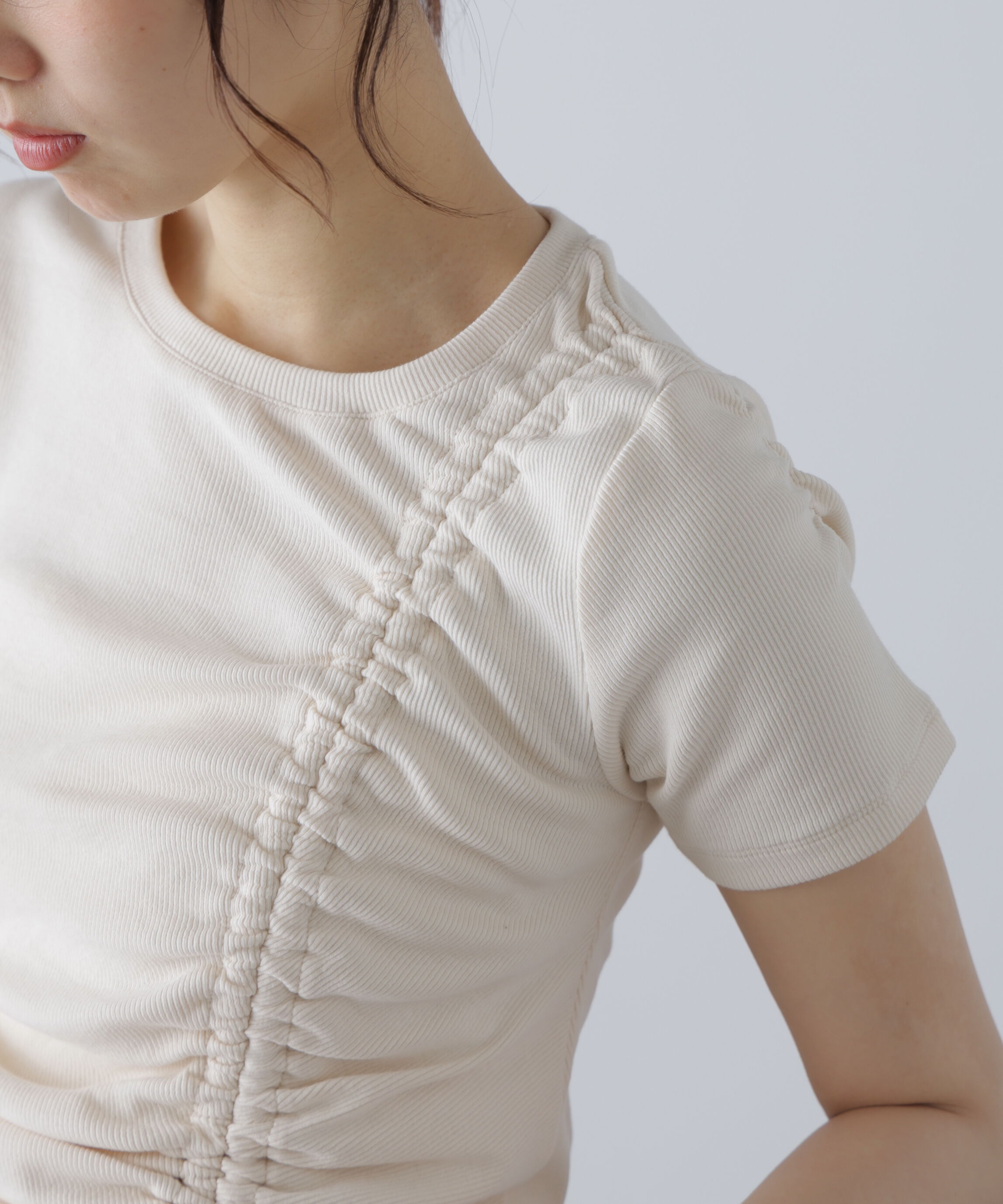  「アシメドロストリブカットソー」|Tシャツ・カットソー|