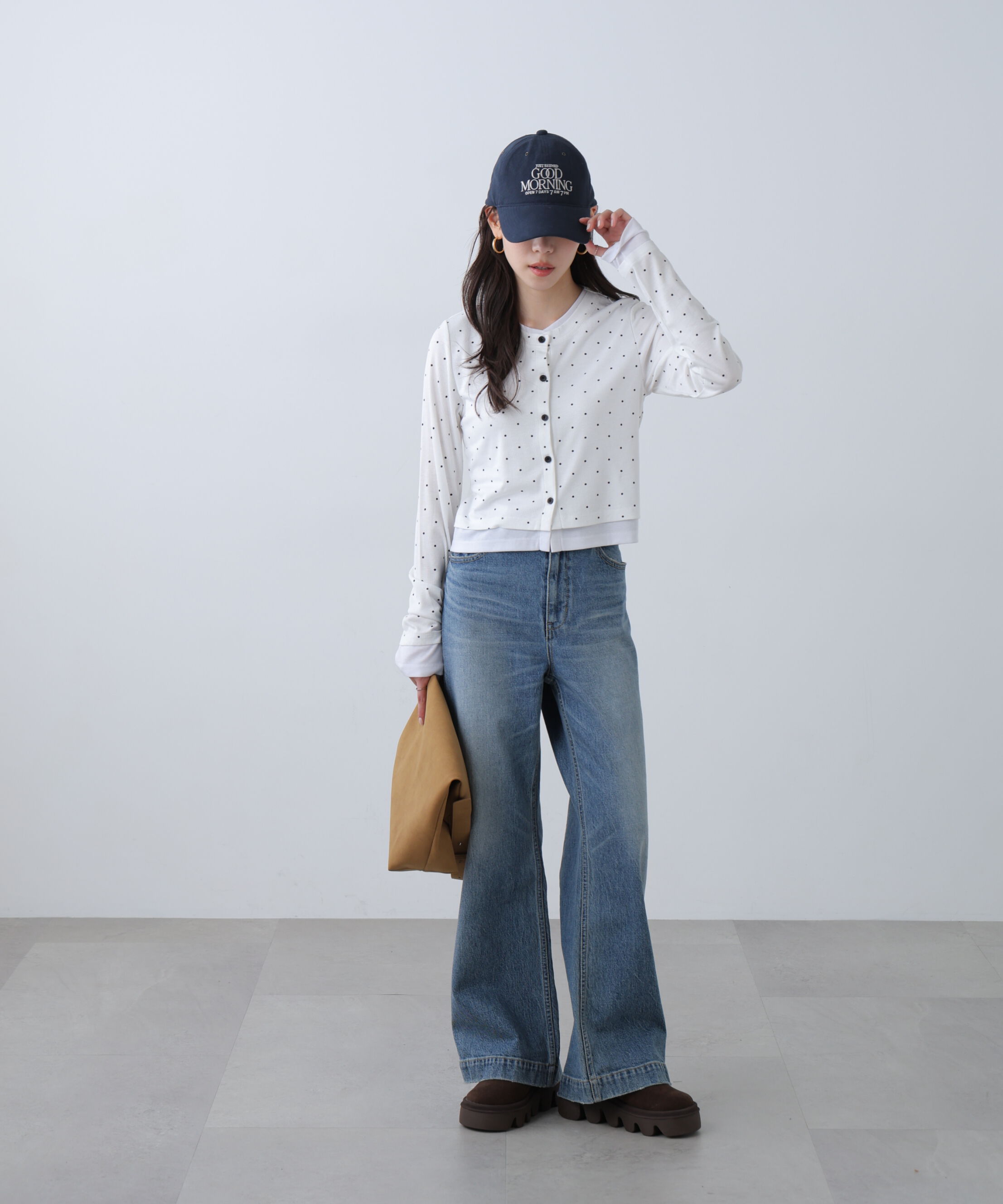  「レイヤード風カットソーカーディガン」|Tシャツ・カットソー|