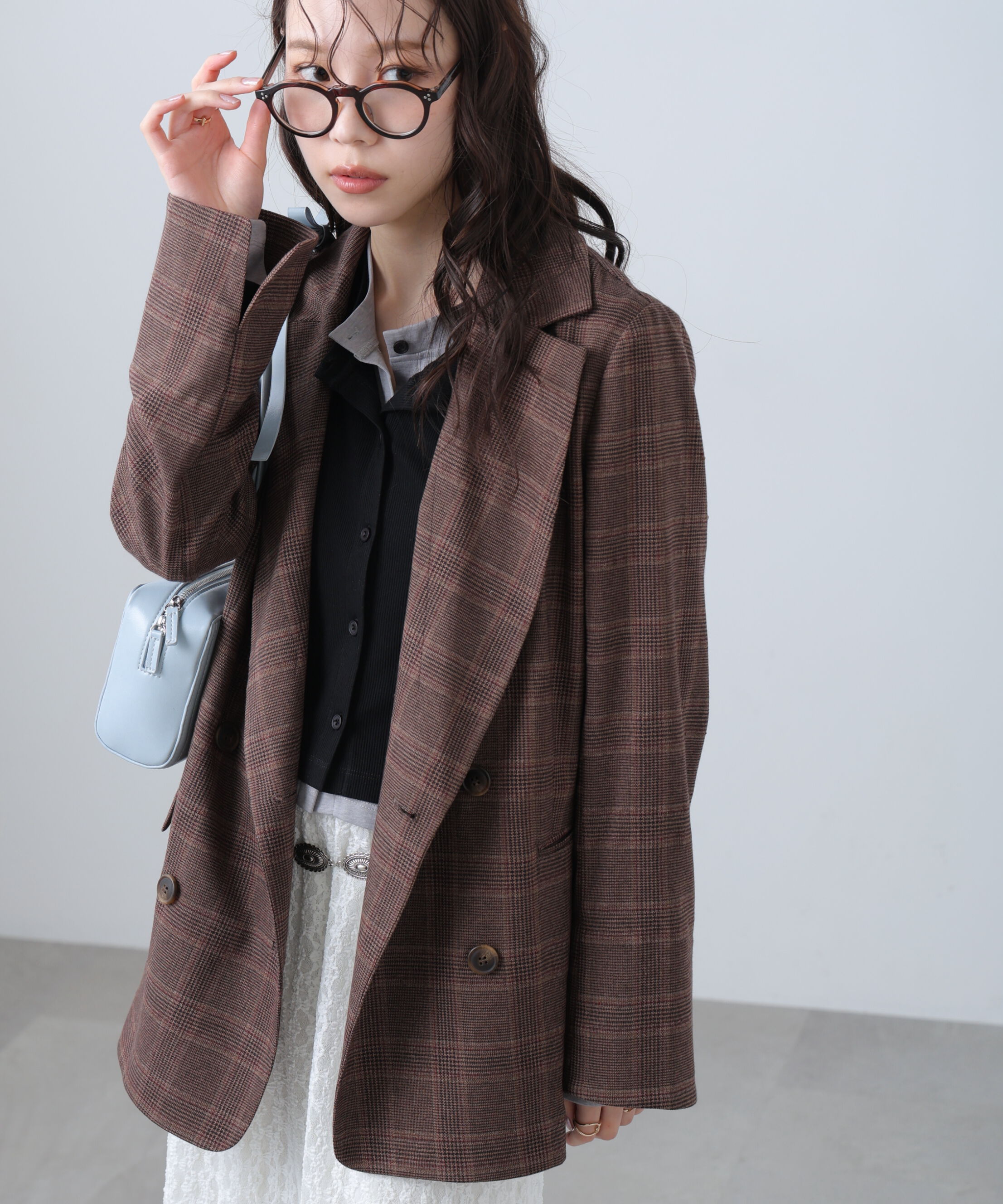  「麻調合繊ダブルブレストジャケット」|その他|ブラウンチェ 1