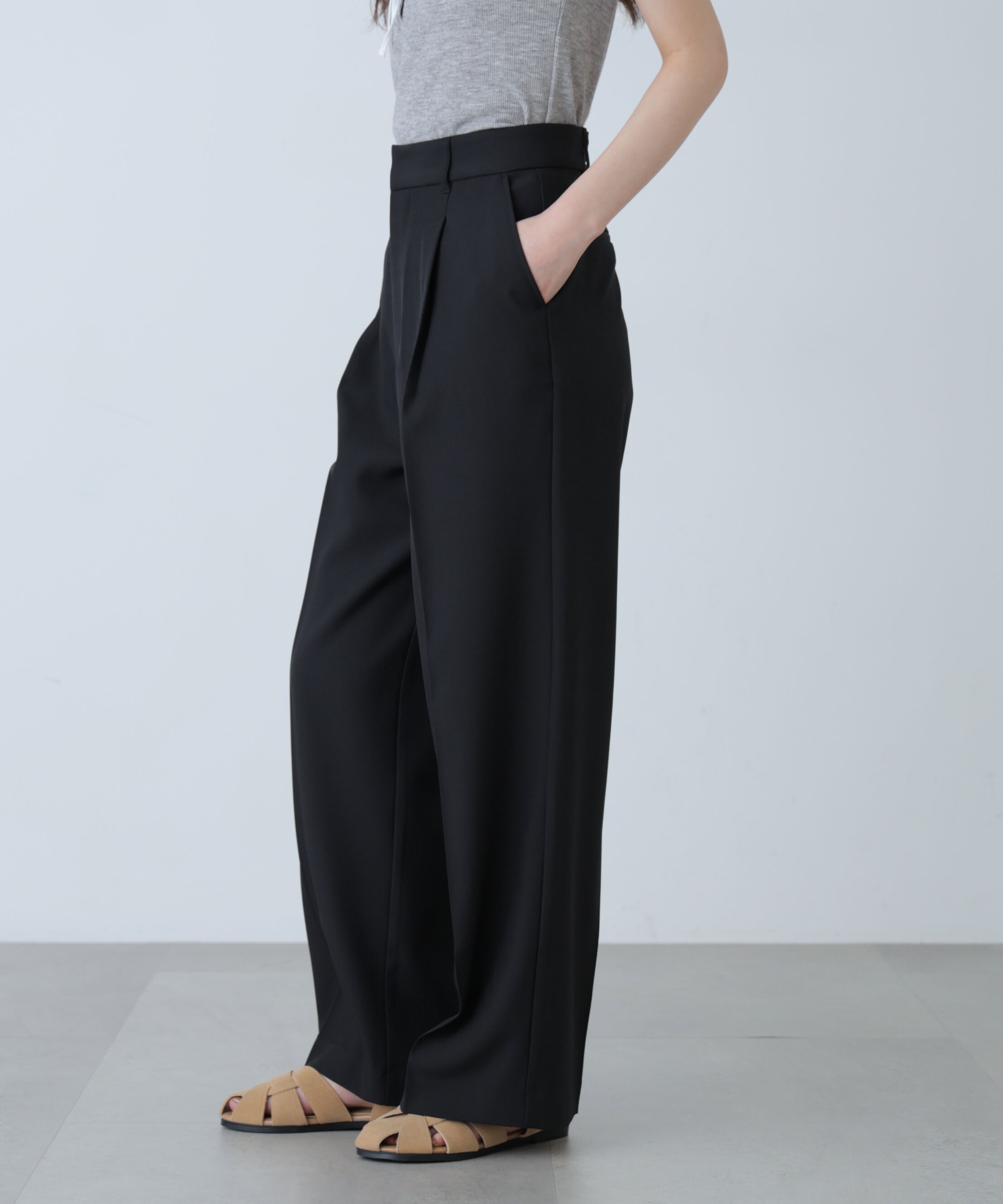  「ﾜﾝﾀｯｸﾜｲﾄﾞﾊﾟﾝﾂ[切らずに履ける身長別ｻｲｽﾞ/低身長/高身 」|その他|