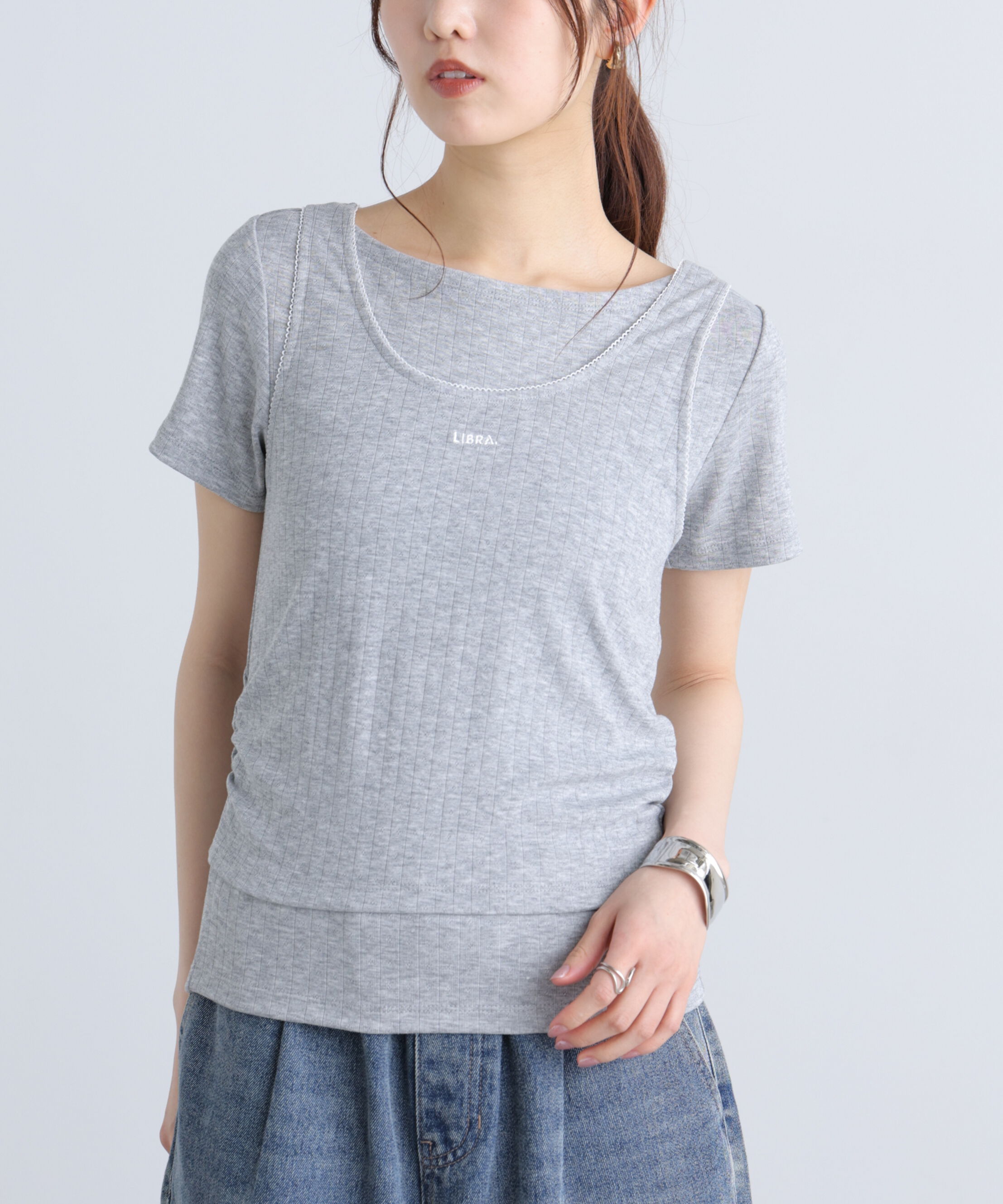  「針抜きテレコTシャツタンクセット」|Tシャツ・カットソー|