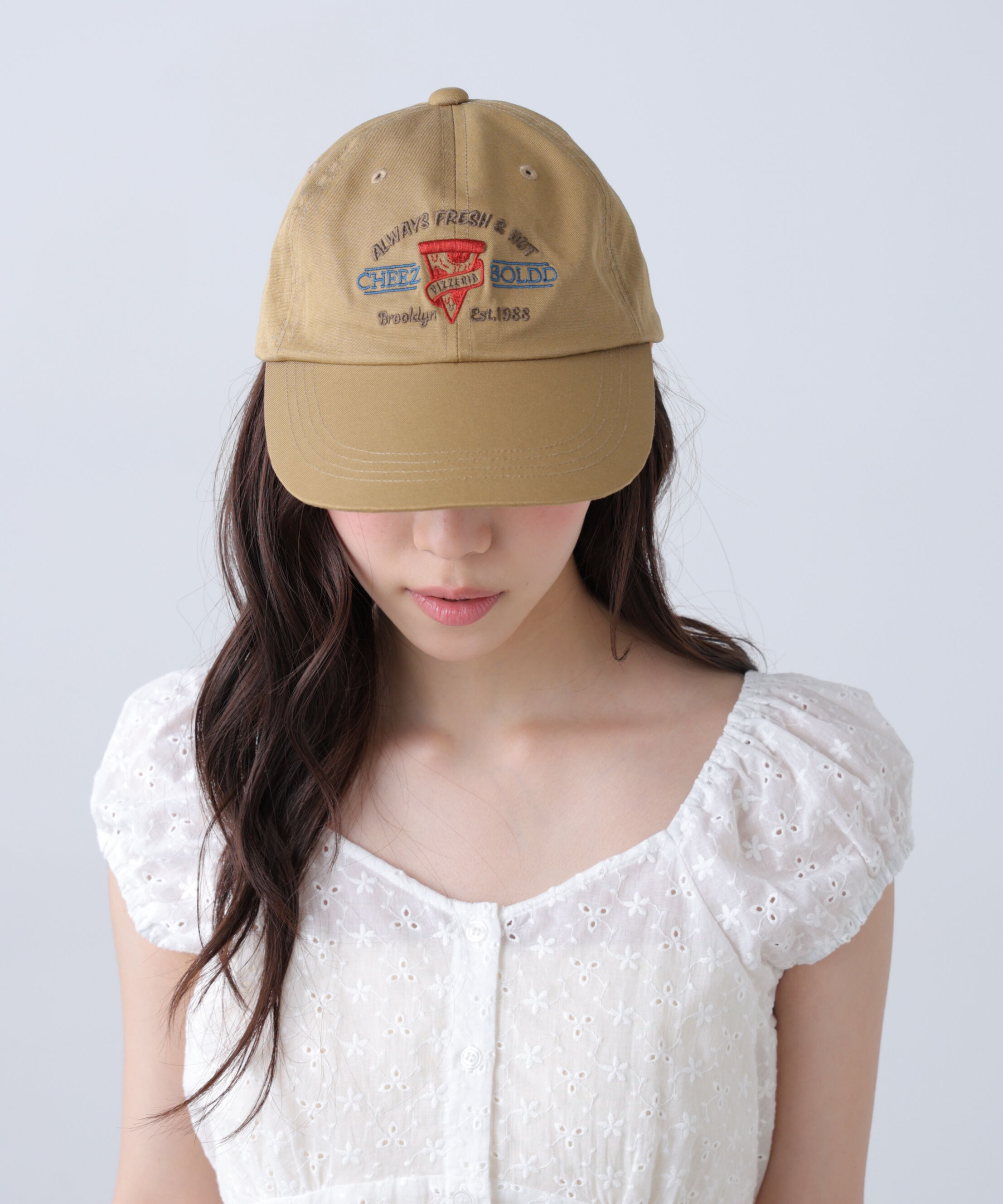  「ショップ刺繍キャップ」|ソックス|ベージュ