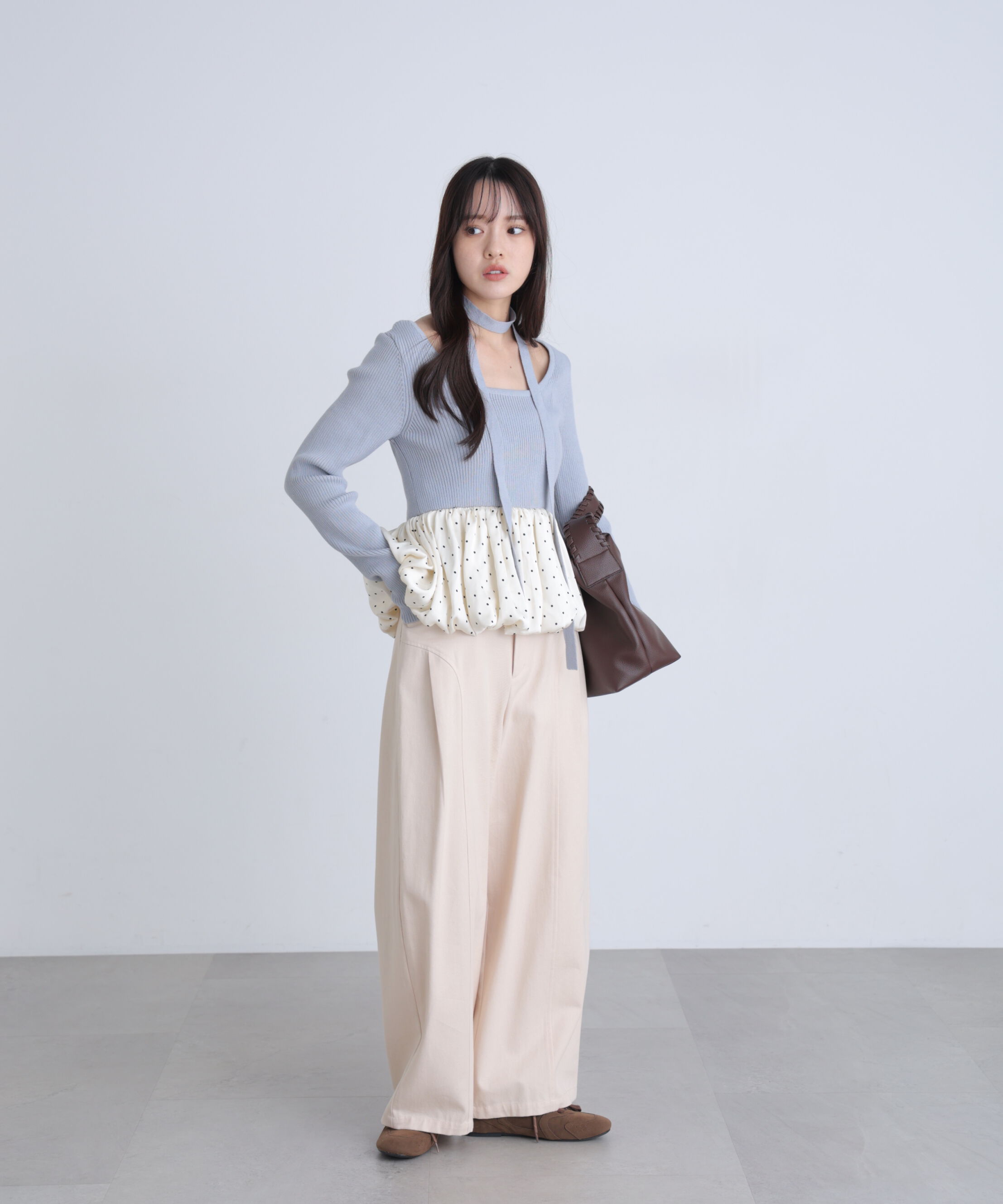  「ベルト付きワイドタックパンツ」|その他|