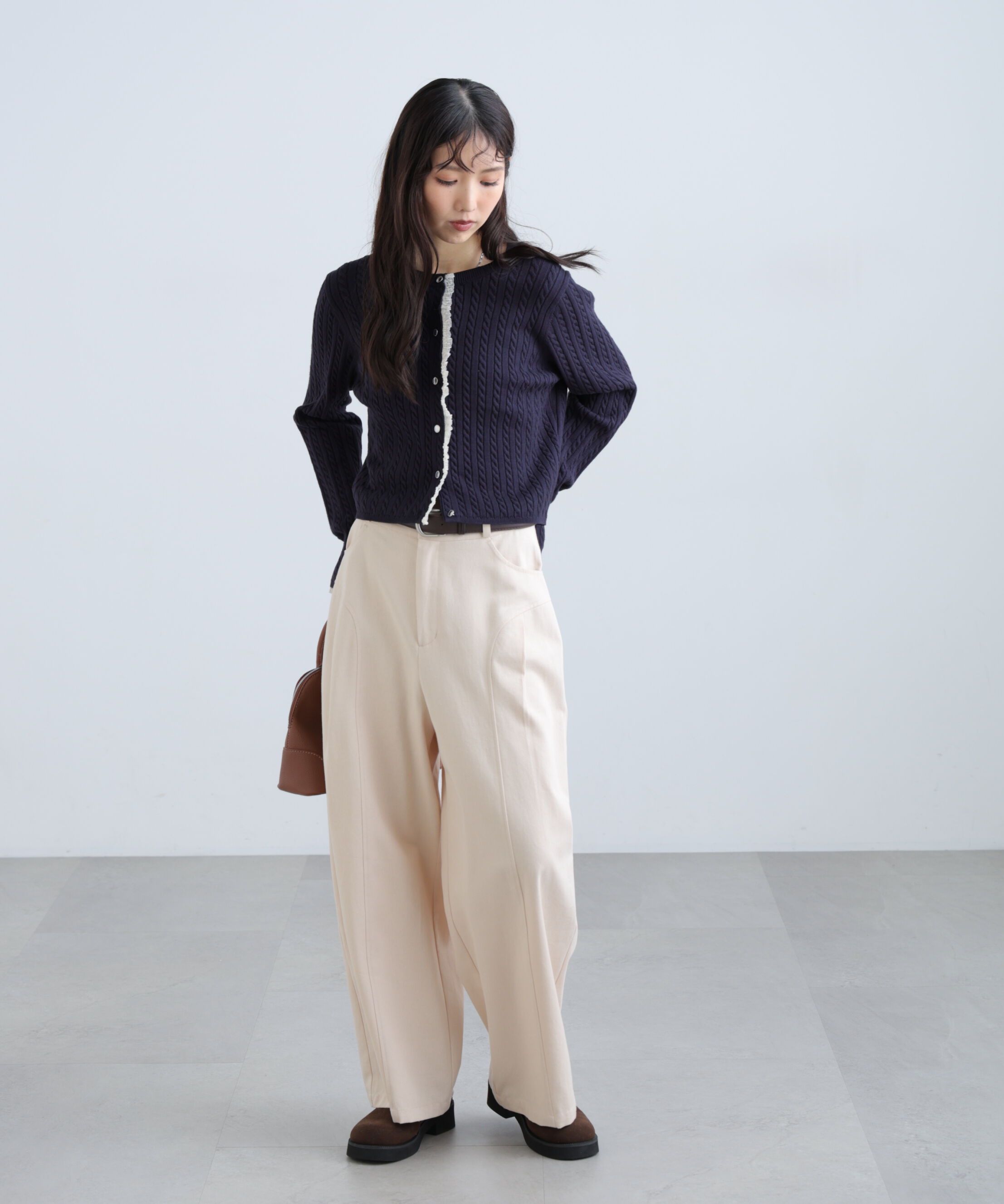  「ベルト付きワイドタックパンツ」|その他|