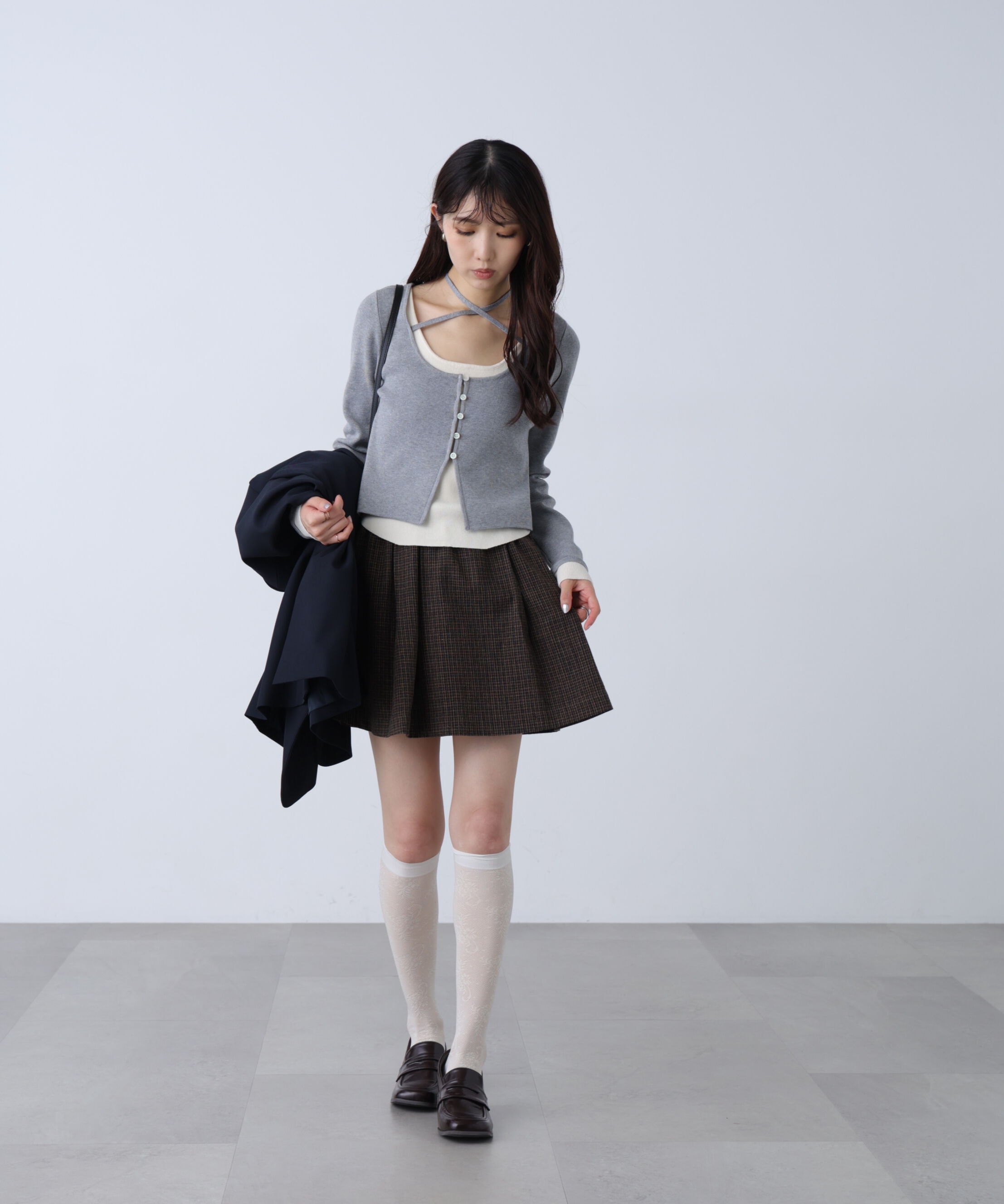  「インナーパンツ付きチェックミニスカート」|スカート|