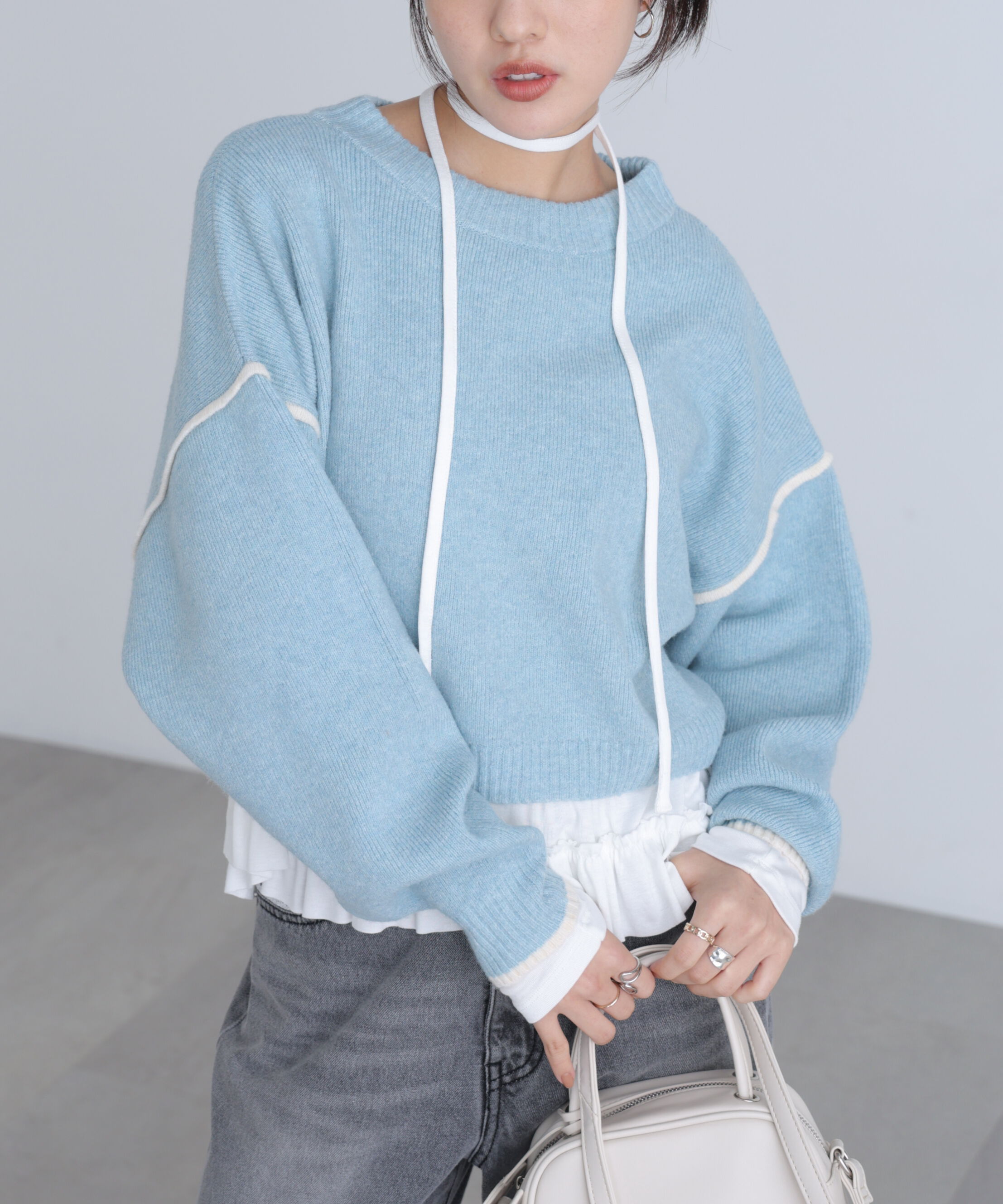  「裾フリル長袖カットソー」|Tシャツ・カットソー|