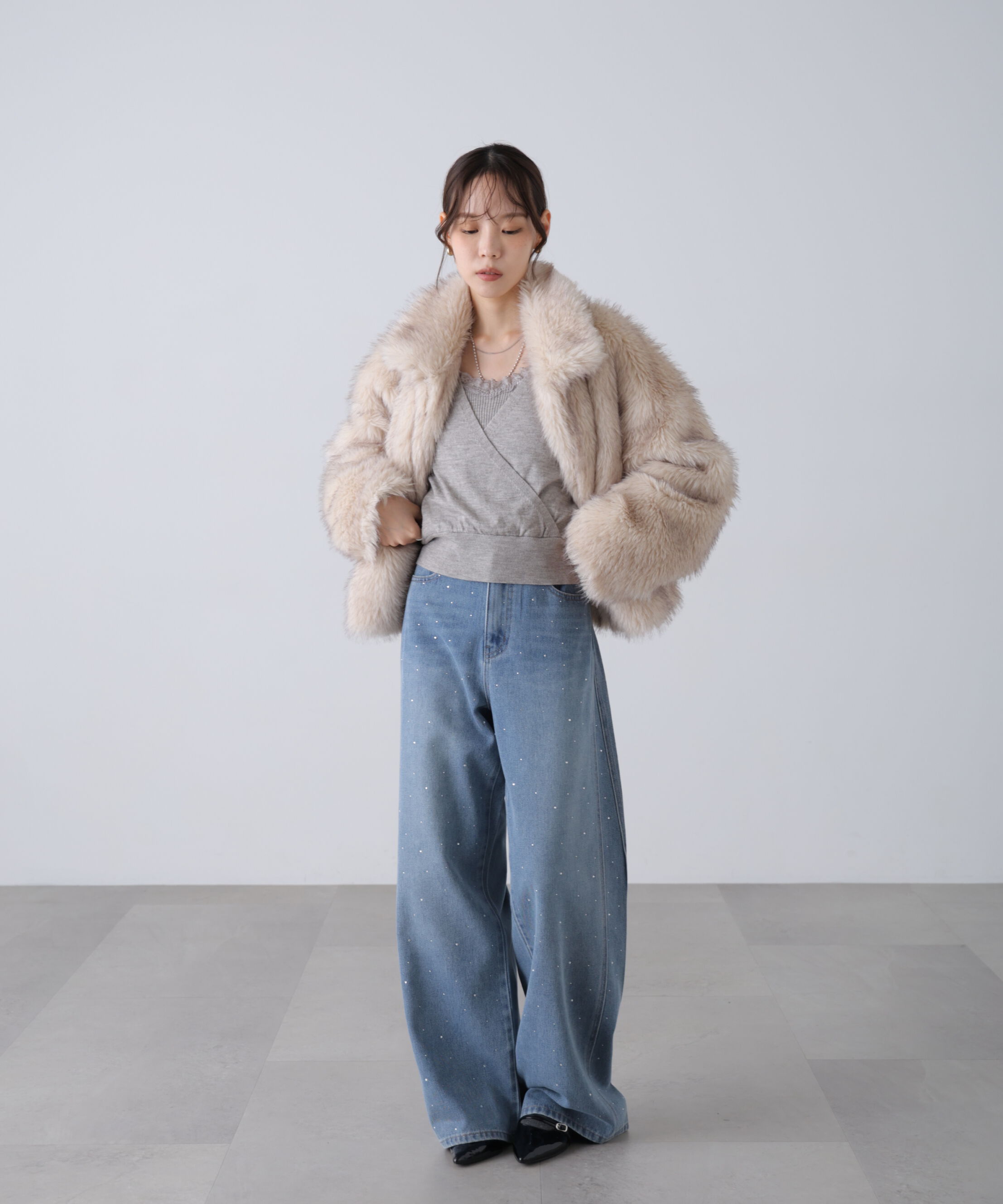  「レースドッキングカシュクールニット」|ニット・セーター|
