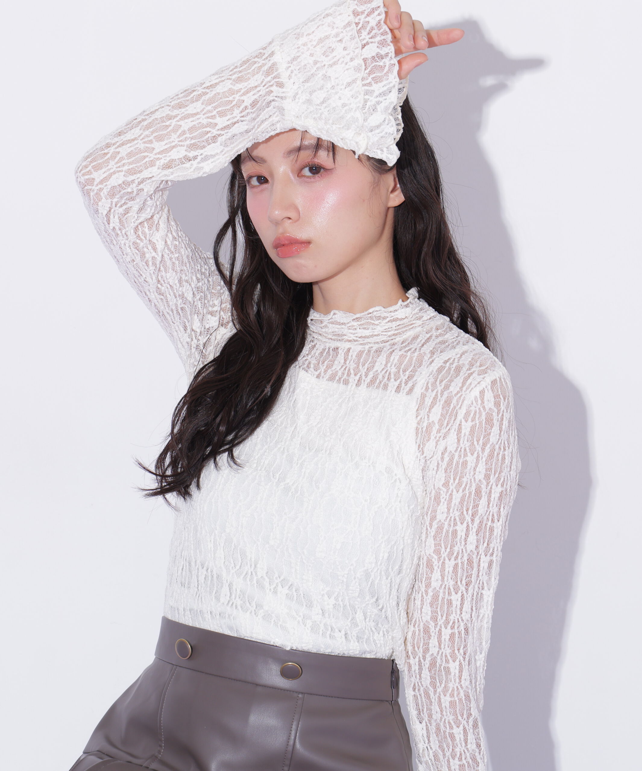  「袖フレアレーストップス」|Tシャツ・カットソー|