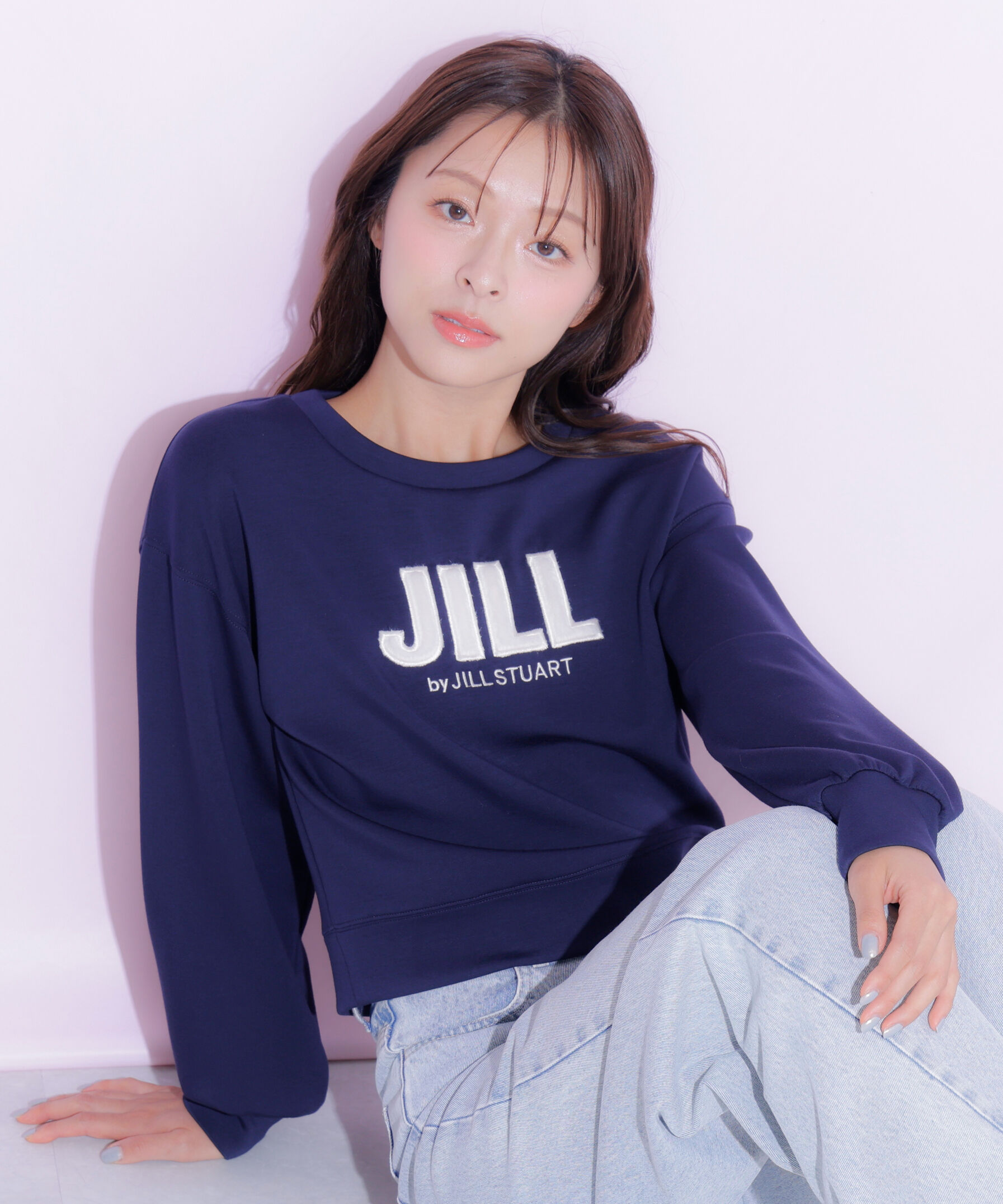  「フェイクファーロゴスウェット」|Tシャツ・カットソー|ネイビー