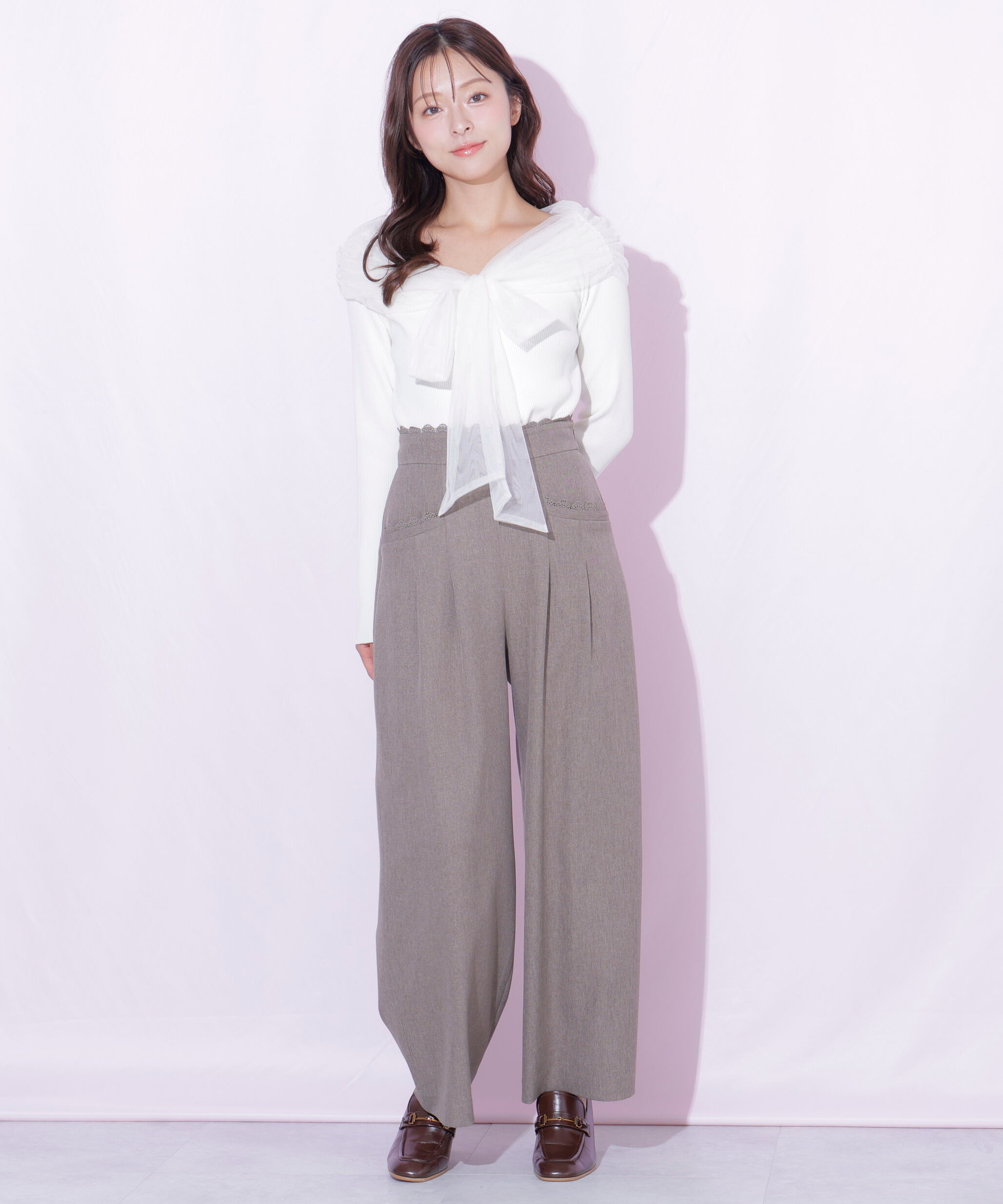  「スカラップレースワイドパンツ」|その他|