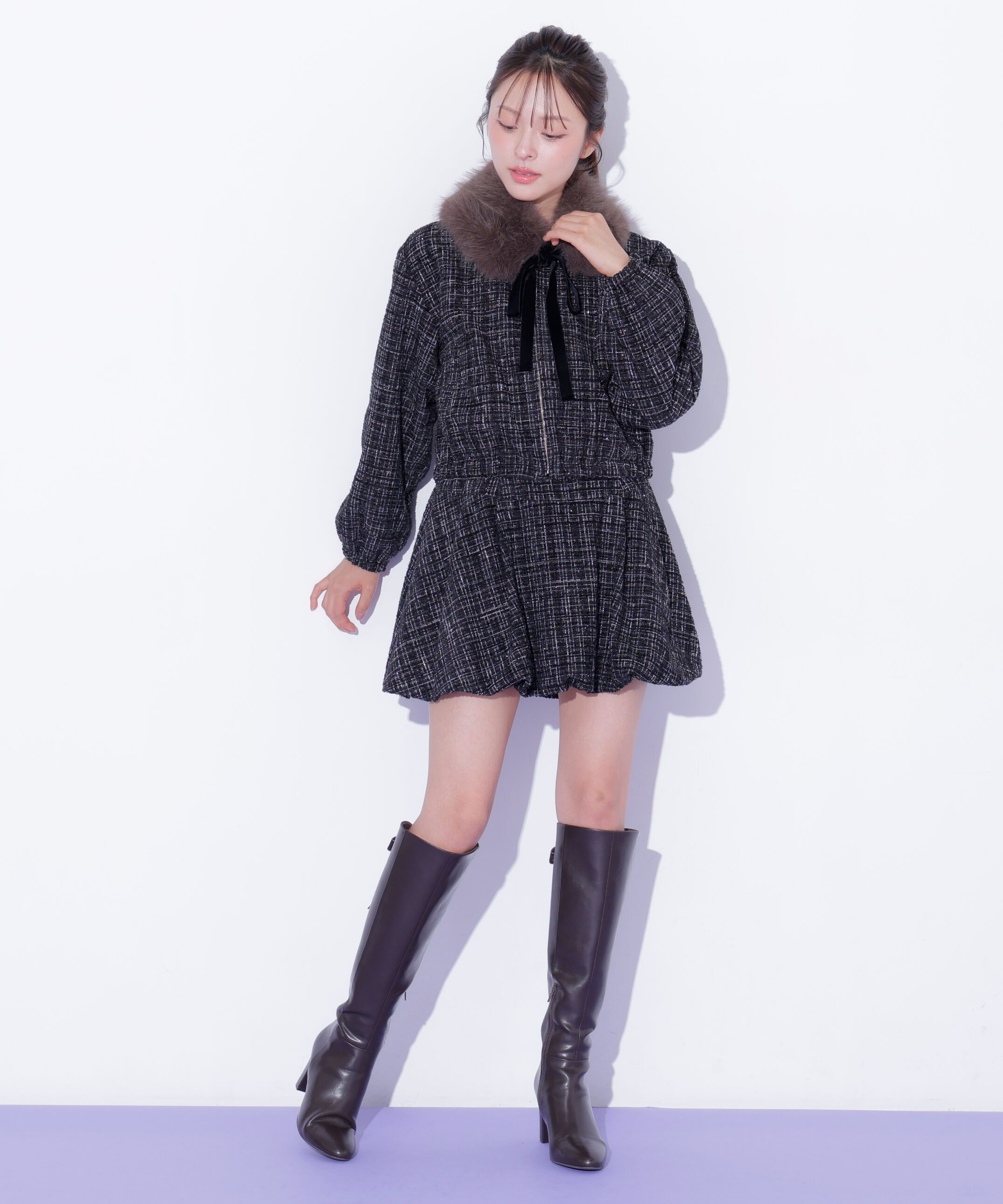  「＜セットアップ対応＞ツイードファーティペットブルゾン 26AW」|その他|