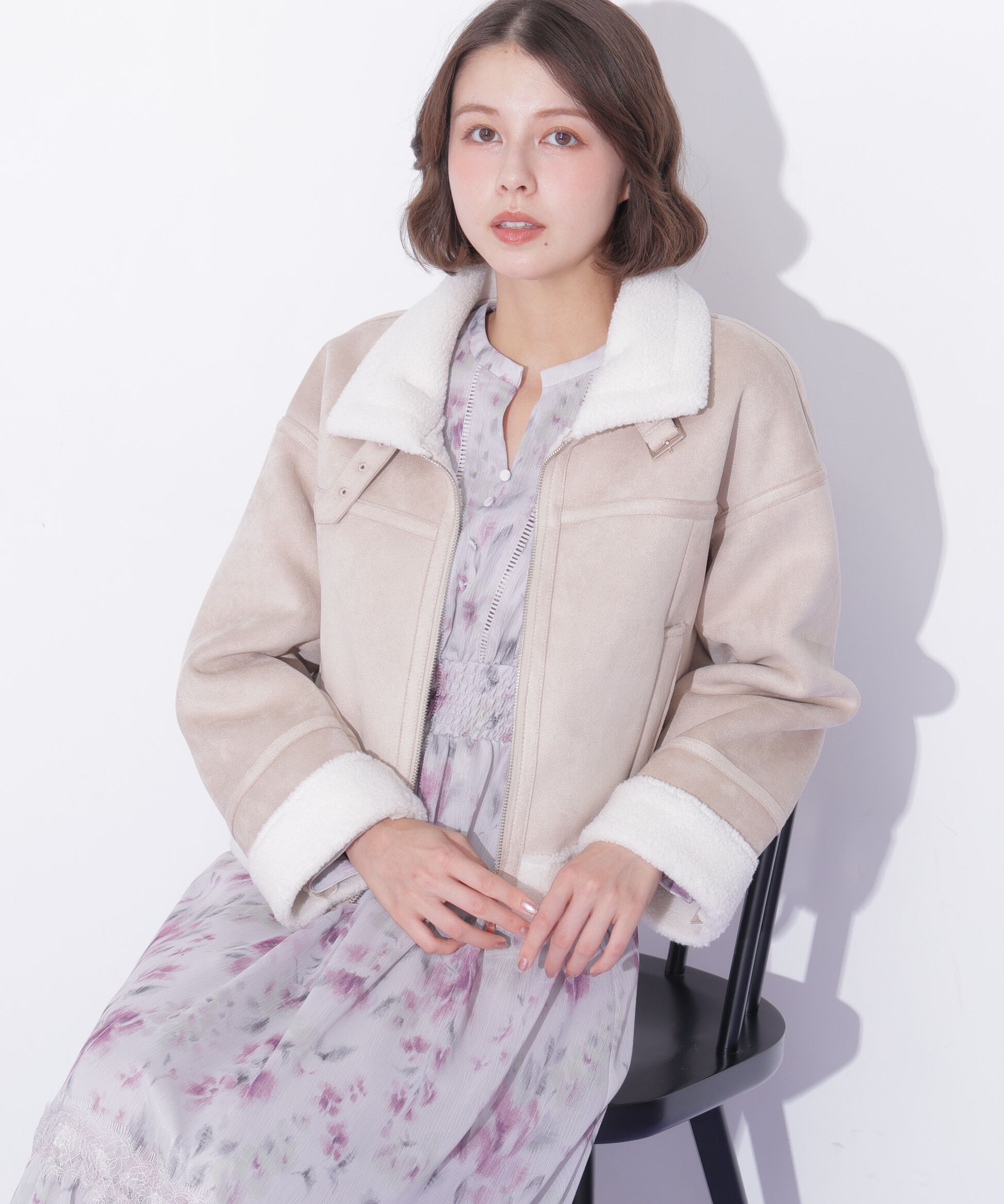  「フェイクムートンフライトジャケット 26AW」|その他|ベージュ