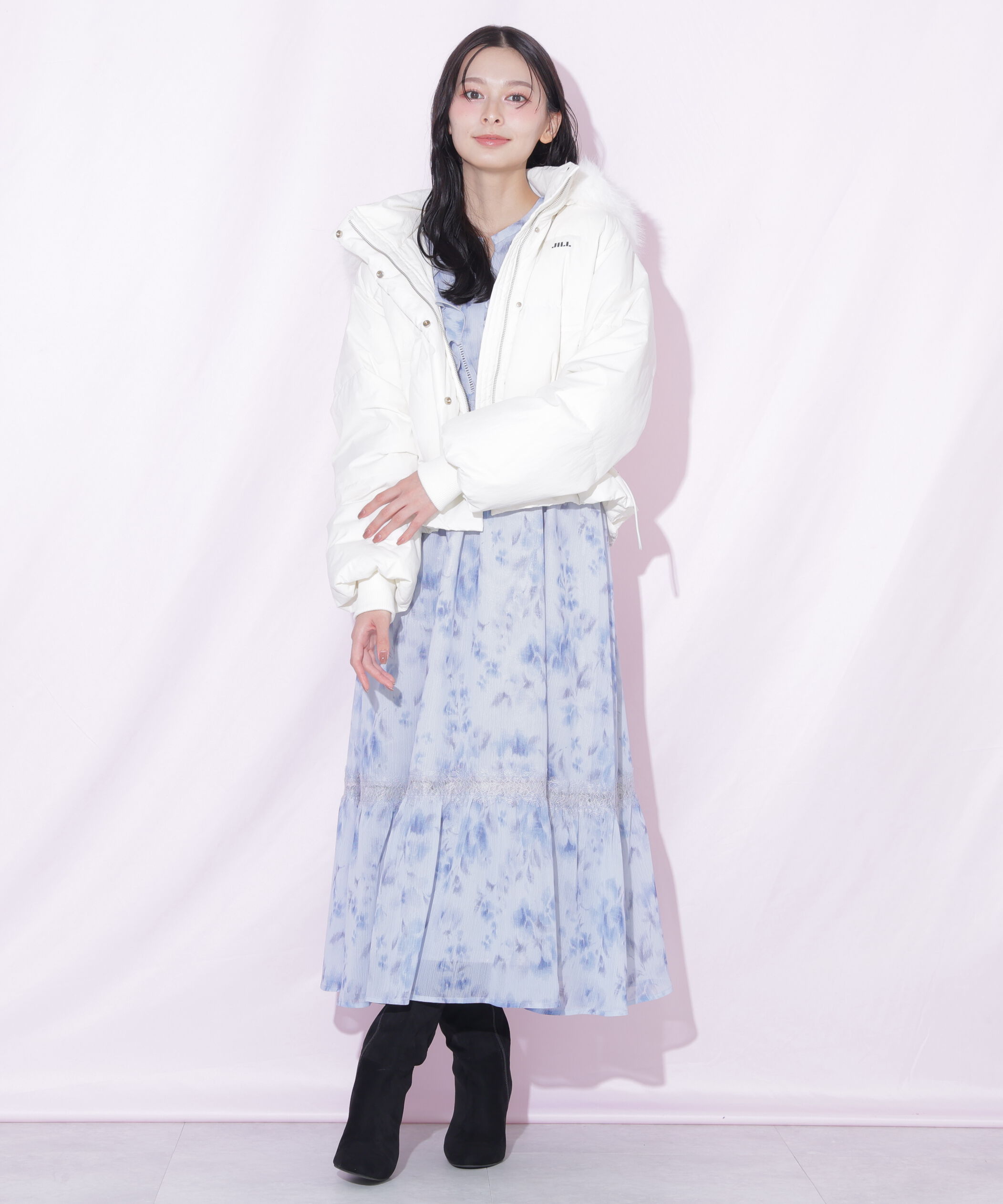  「フェイクファー付きペプラムショートダウン 26AW」|その他|