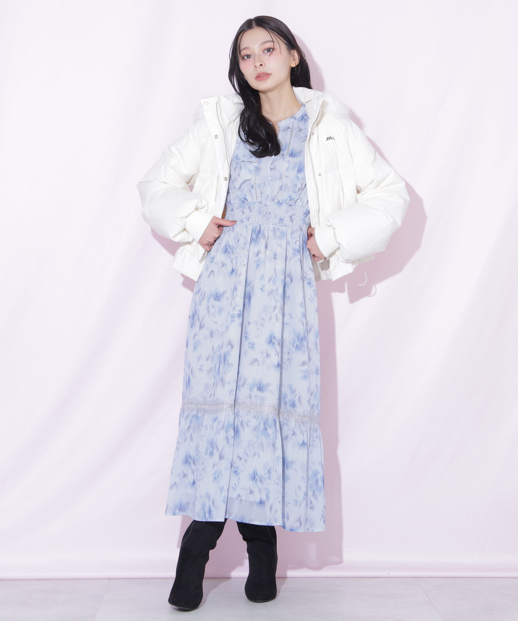 「フェイクファー付きペプラムショートダウン 26AW」|その他|