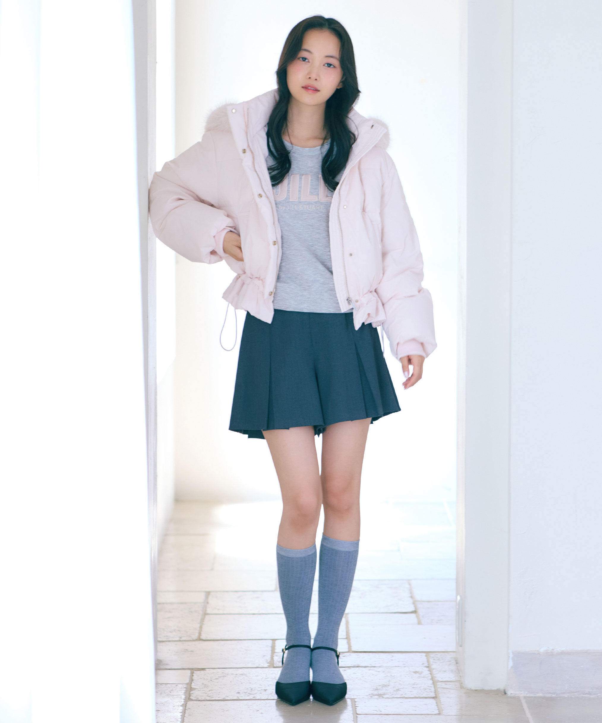  「フェイクファー付きペプラムショートダウン 26AW」|その他|
